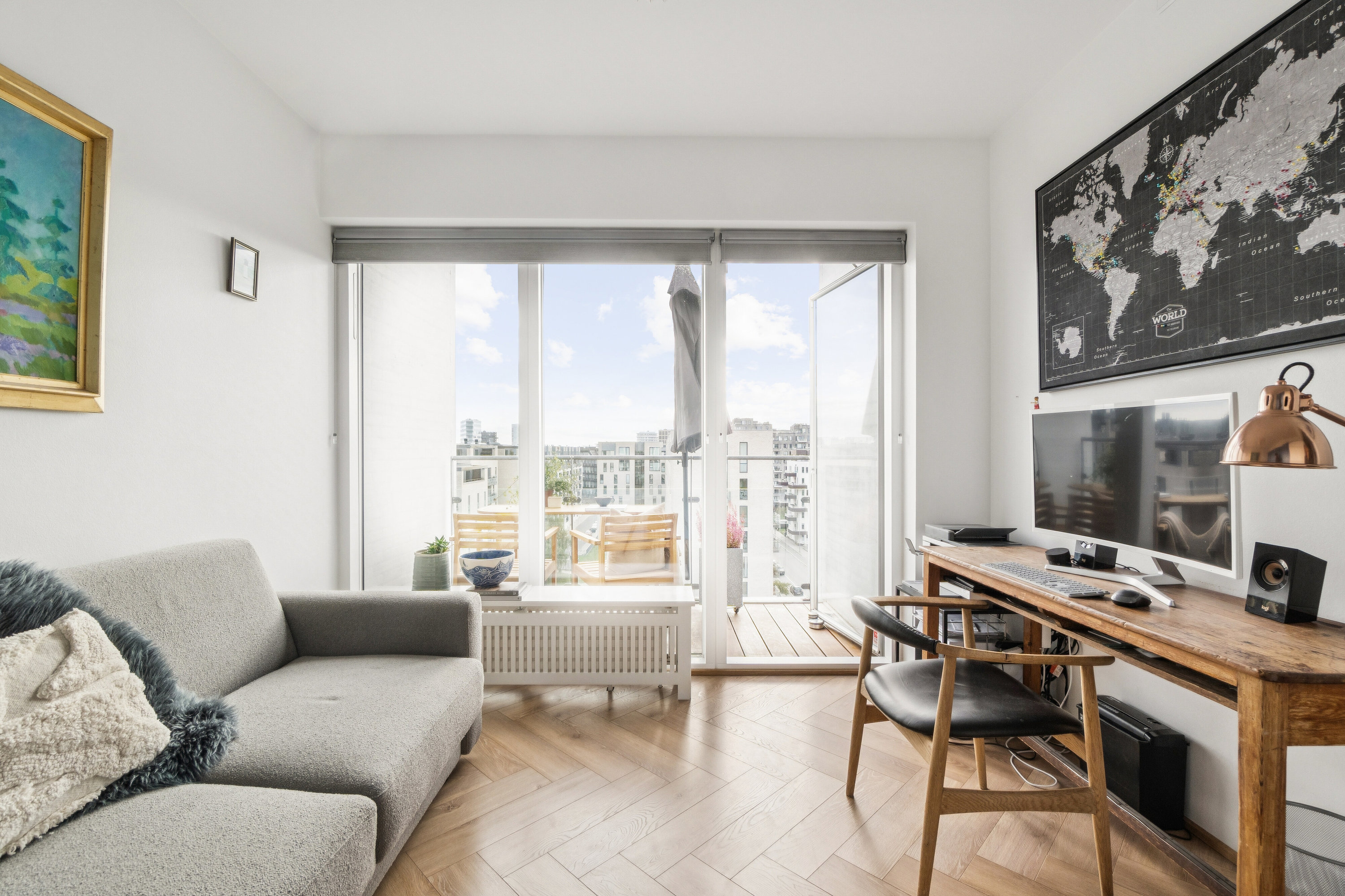 Fremhævet stue billede i fuldskærmstilstand. Billede af Islands Brygge 75A, 7. mf., 2300 København S