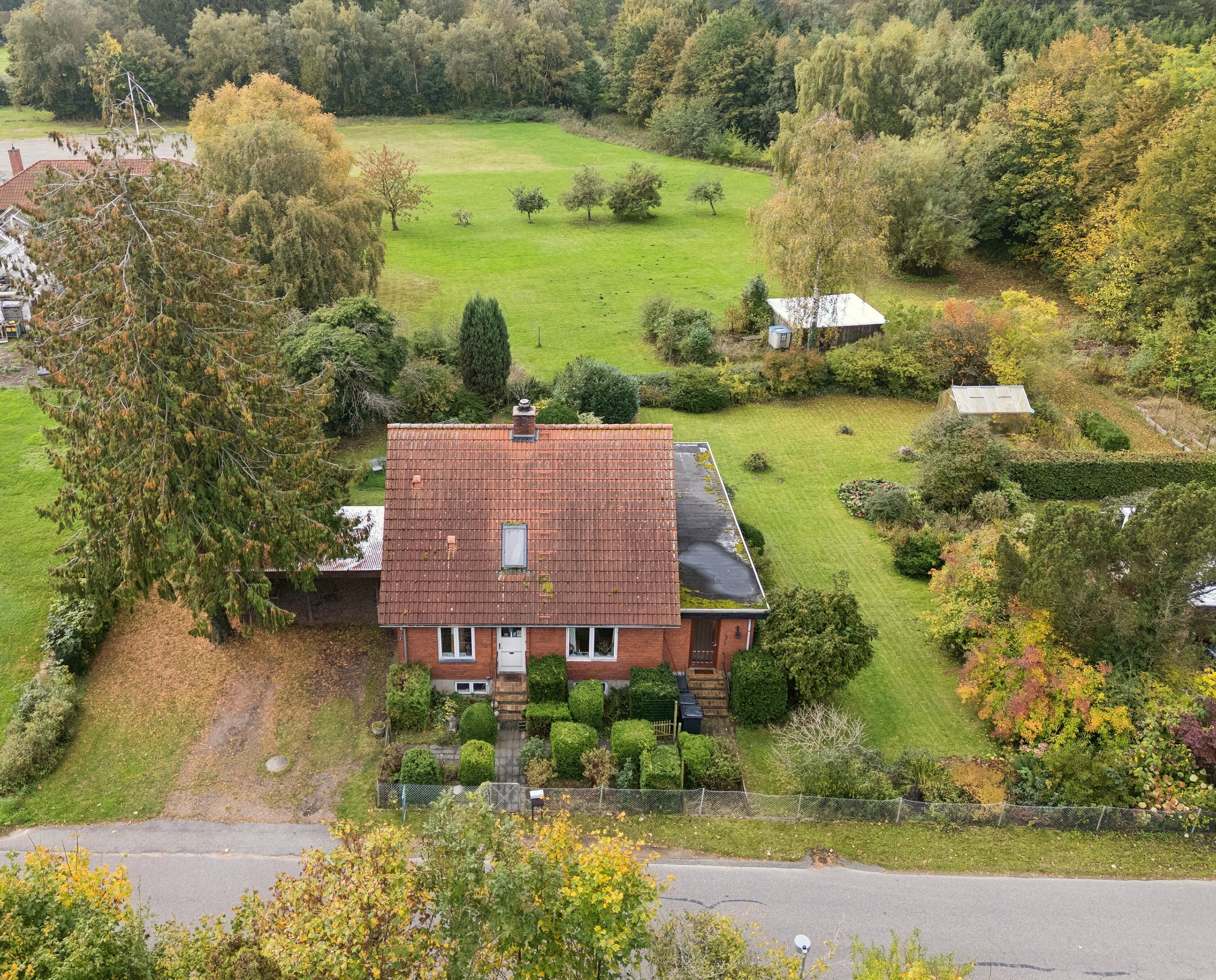 Fremhævet luftfoto billede i fuldskærmstilstand. Billede af Fyrendalvej 7, Tornemark, 4262 Sandved