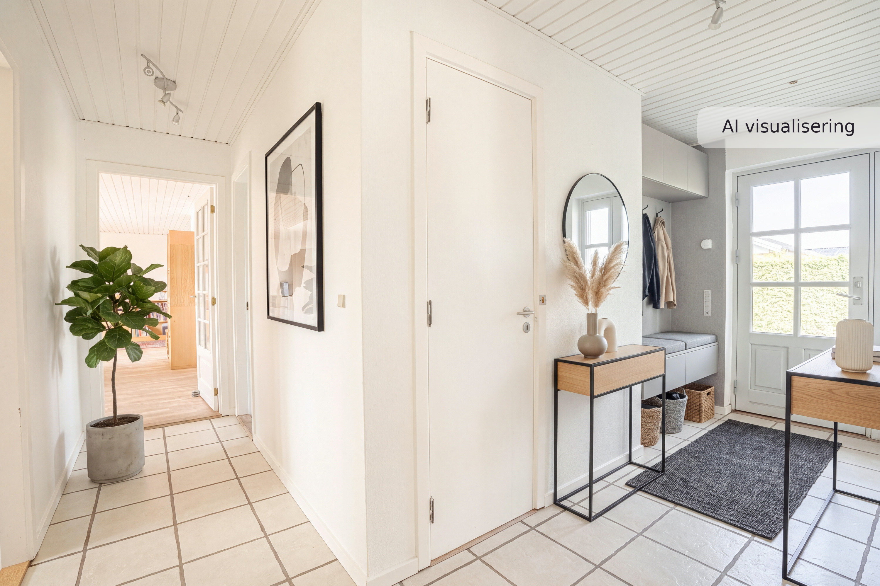 Fremhævet nybolig visual — entré — moderne (visualisering nr. 16052) billede i fuldskærmstilstand. Billede af Jasminvænget 7, 5631 Ebberup