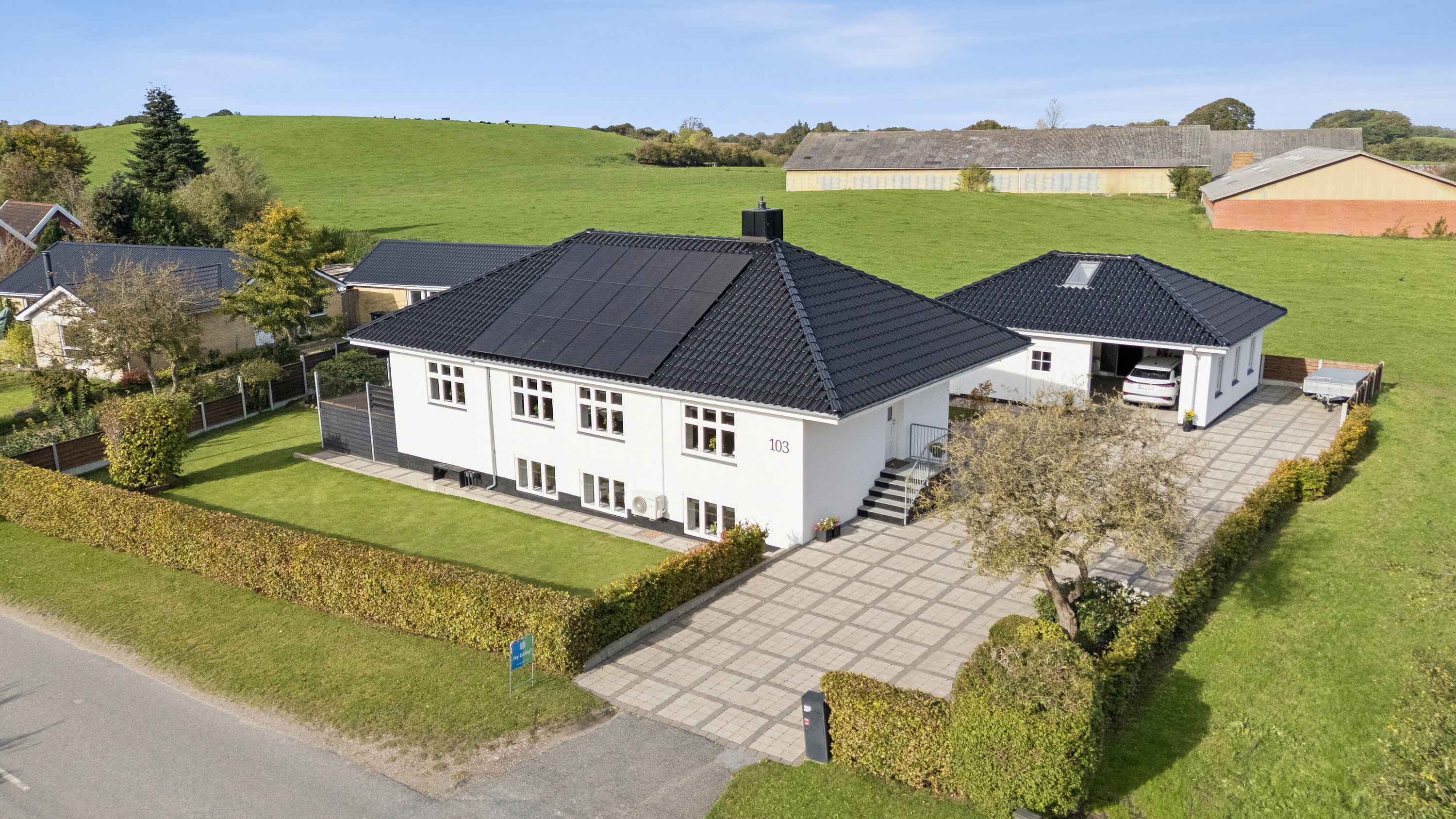 Fremhævet luftfoto billede i fuldskærmstilstand. Billede af Kongensgade 103, Skovby, 6200 Aabenraa
