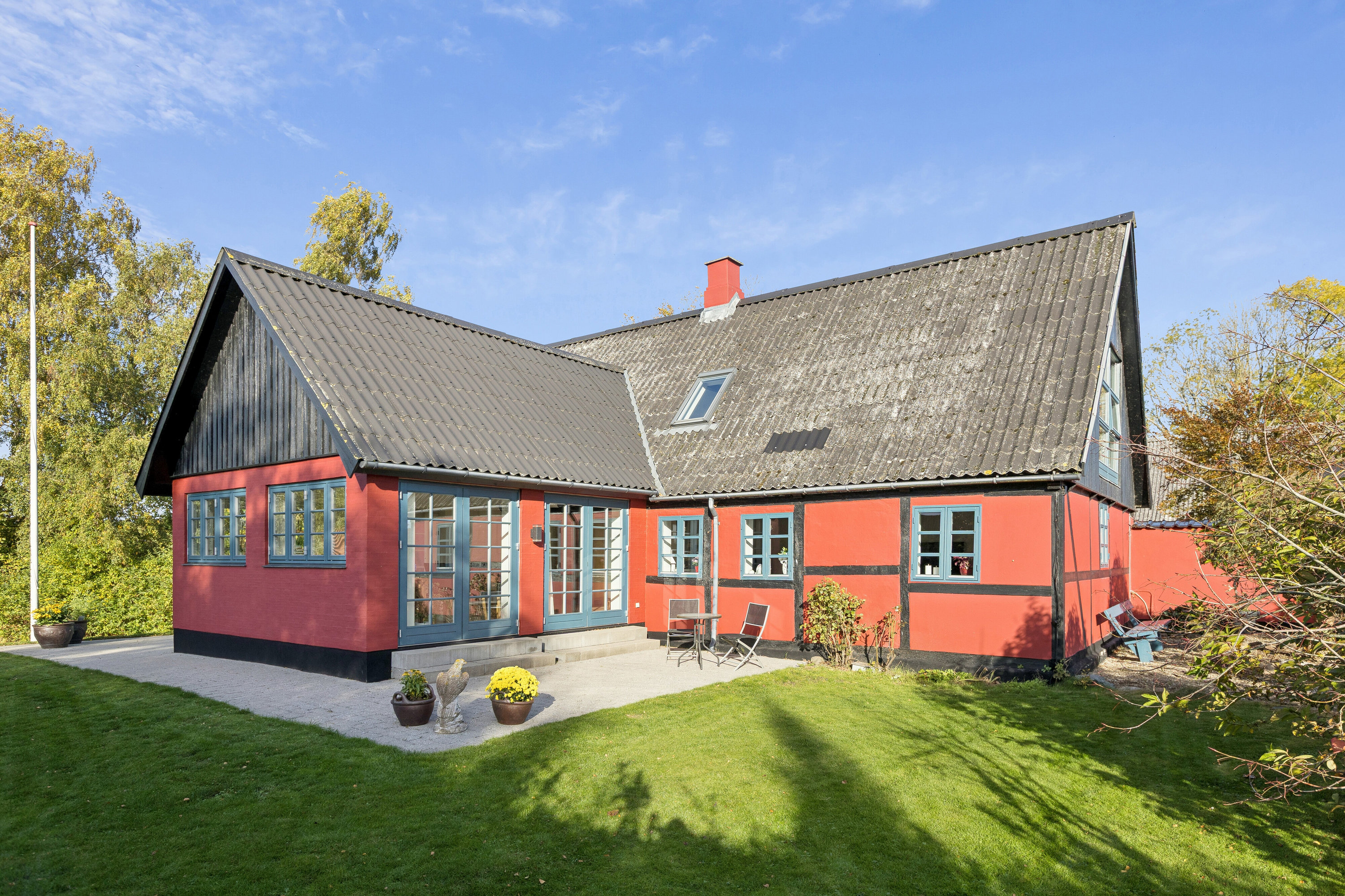 Fremhævet set fra haven billede i fuldskærmstilstand. Billede af Egedevej 180, Rode, 4690 Haslev