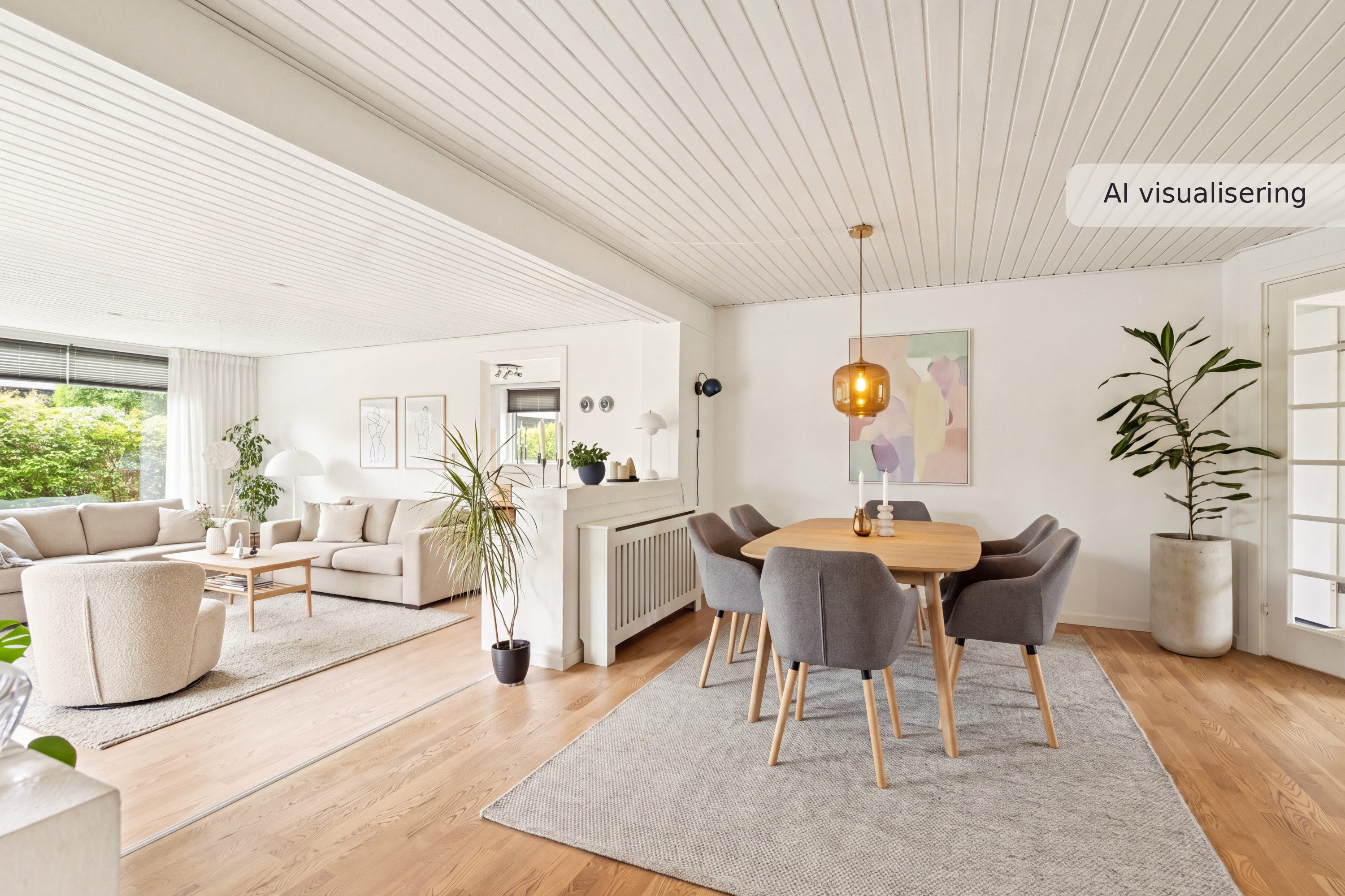 Fremhævet nybolig visual — stue — skandinavisk billede i fuldskærmstilstand. Billede af Resedavej 13, 8240 Risskov