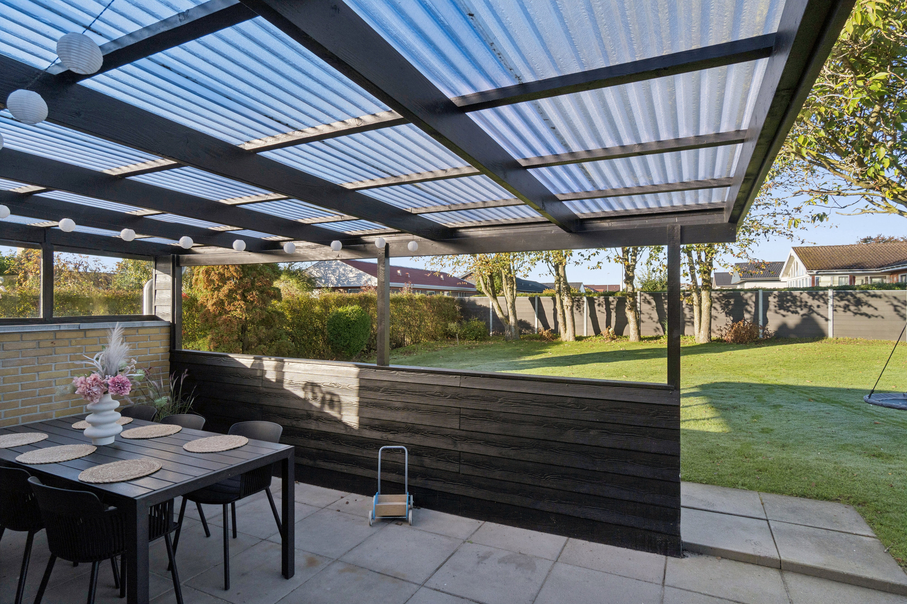 Fremhævet overdækket terrasse billede i fuldskærmstilstand. Billede af Kastanievej 48, 7700 Thisted