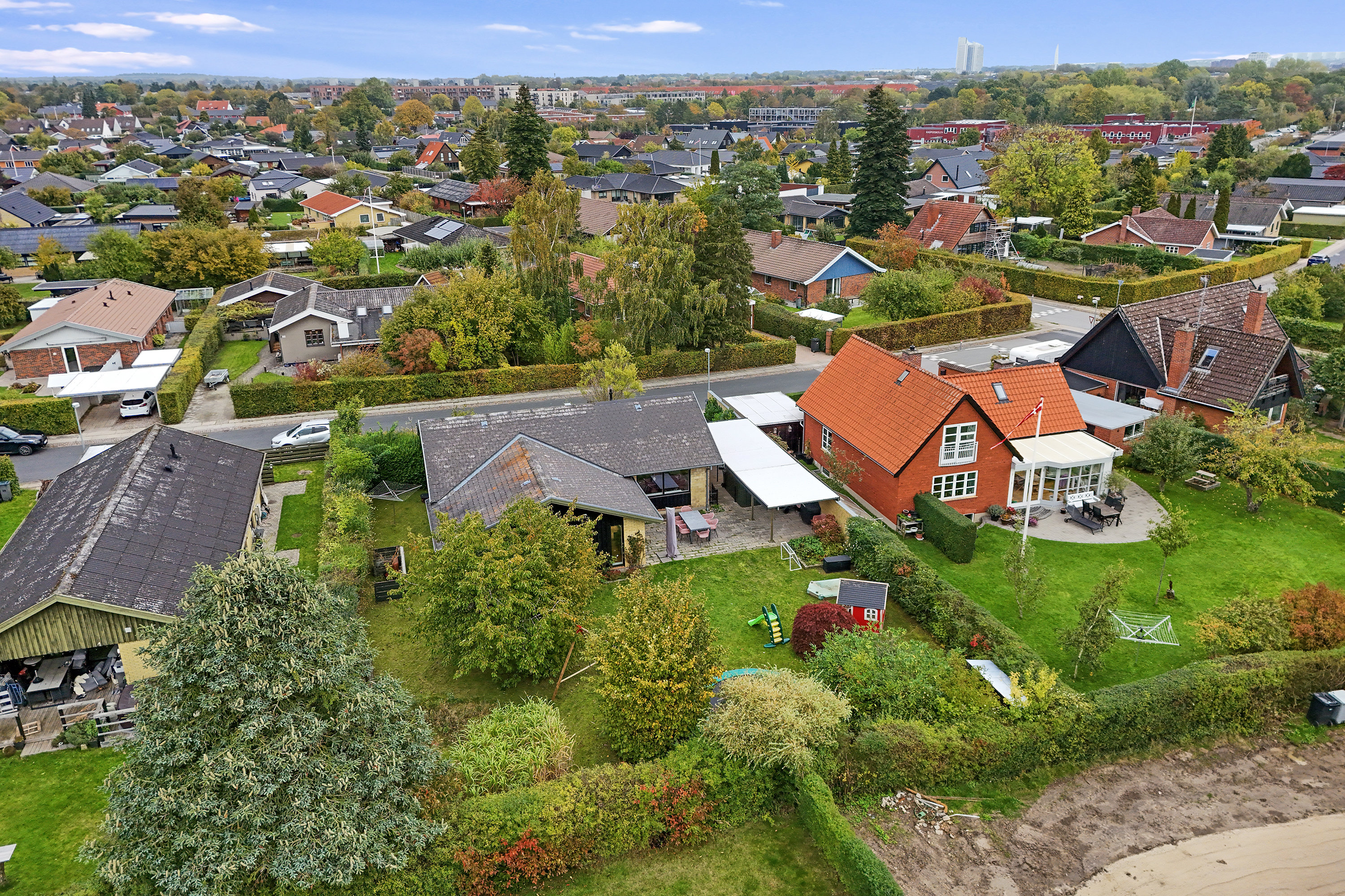 Fremhævet luftfoto billede i fuldskærmstilstand. Billede af Bakkehøj 27, 2740 Skovlunde