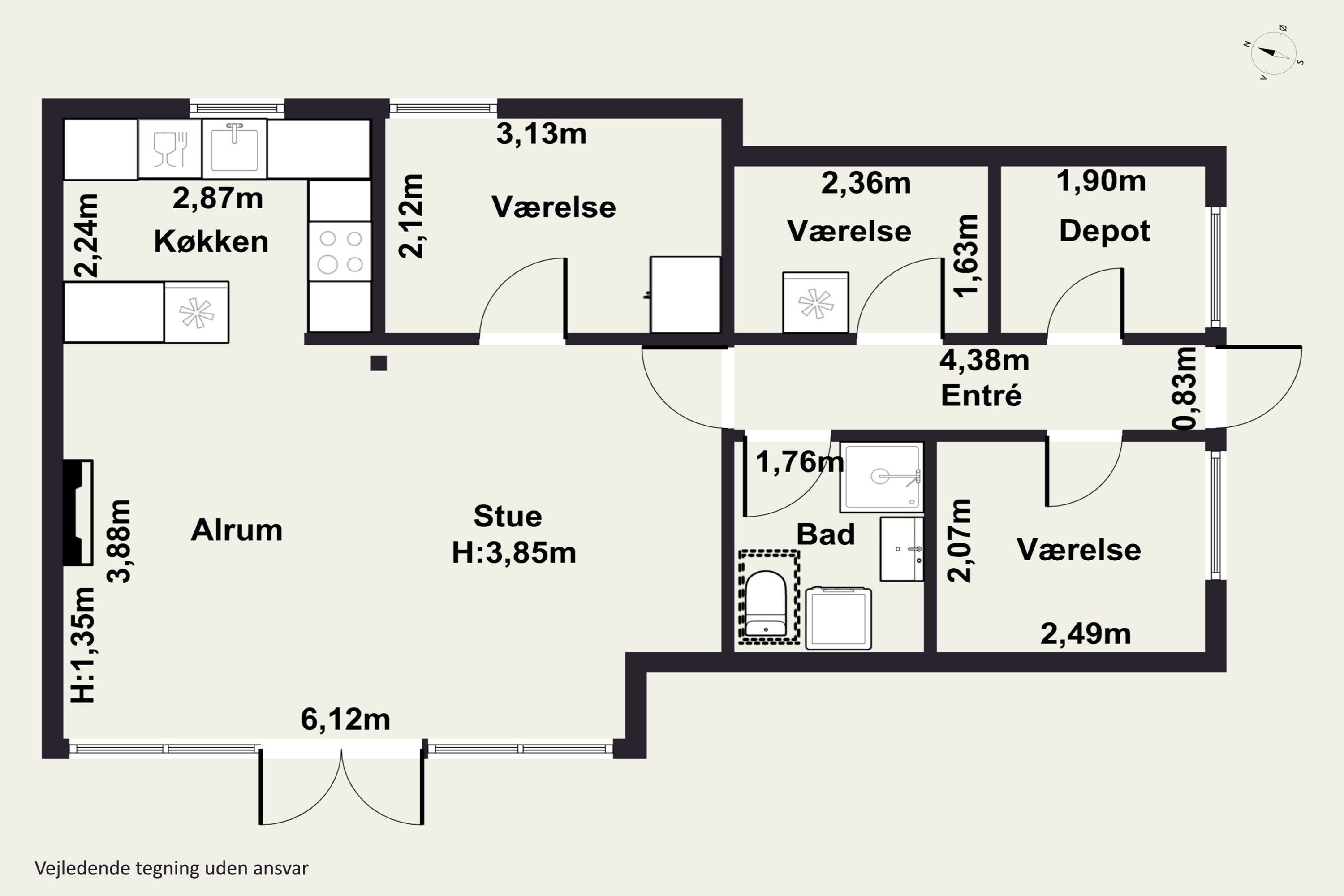 Plantegninger billede af Carolinevej 6, Asserbo, 3300 Frederiksværk