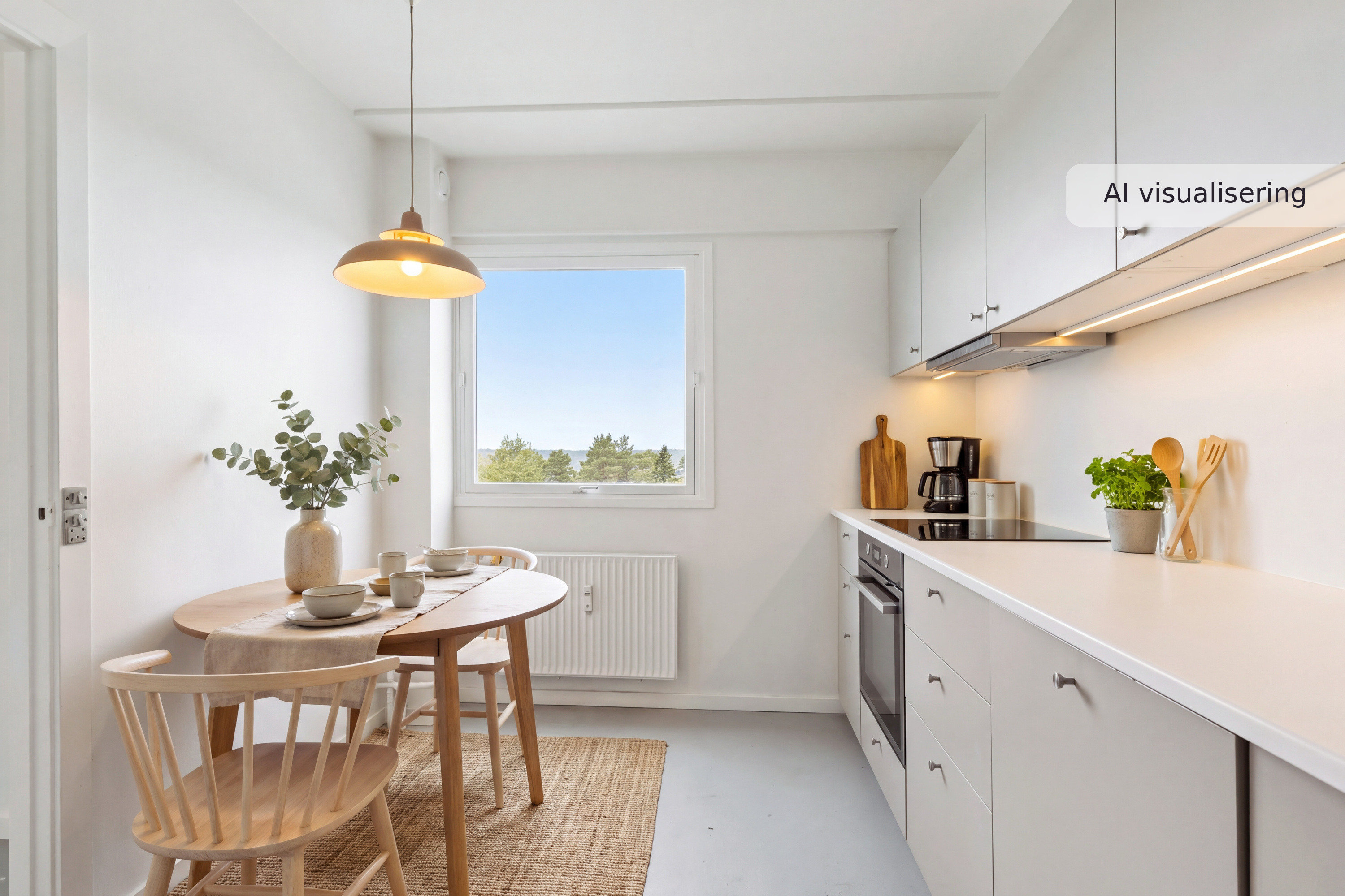 Fremhævet nybolig visual — køkken — skandinavisk (visualisering nr. 17432) billede i fuldskærmstilstand. Billede af Søagerparken 3, 4. 5., 2670 Greve