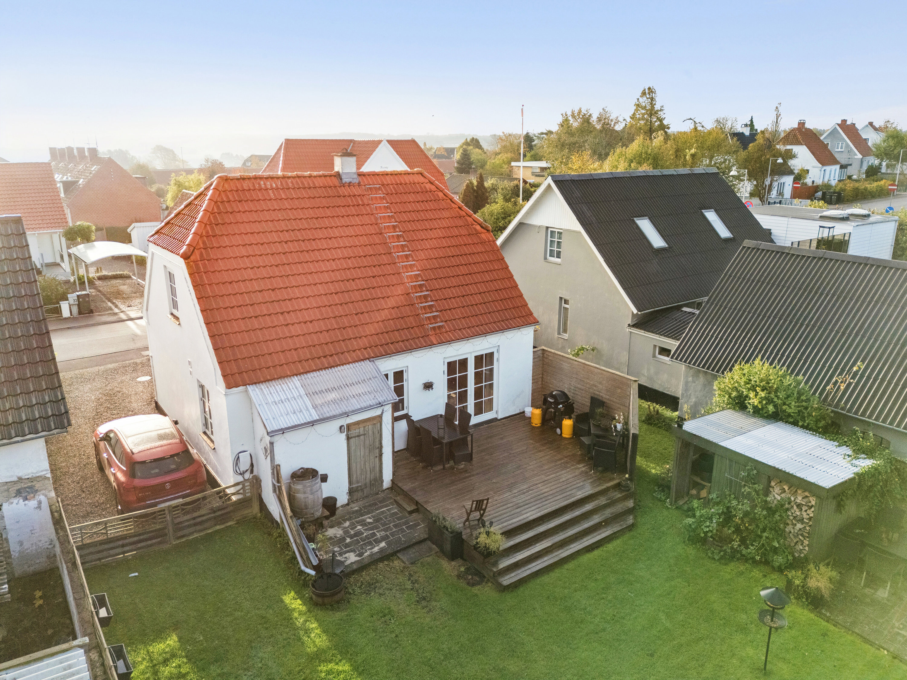 Fremhævet luftfoto billede i fuldskærmstilstand. Billede af Nygade 24, 4560 Vig
