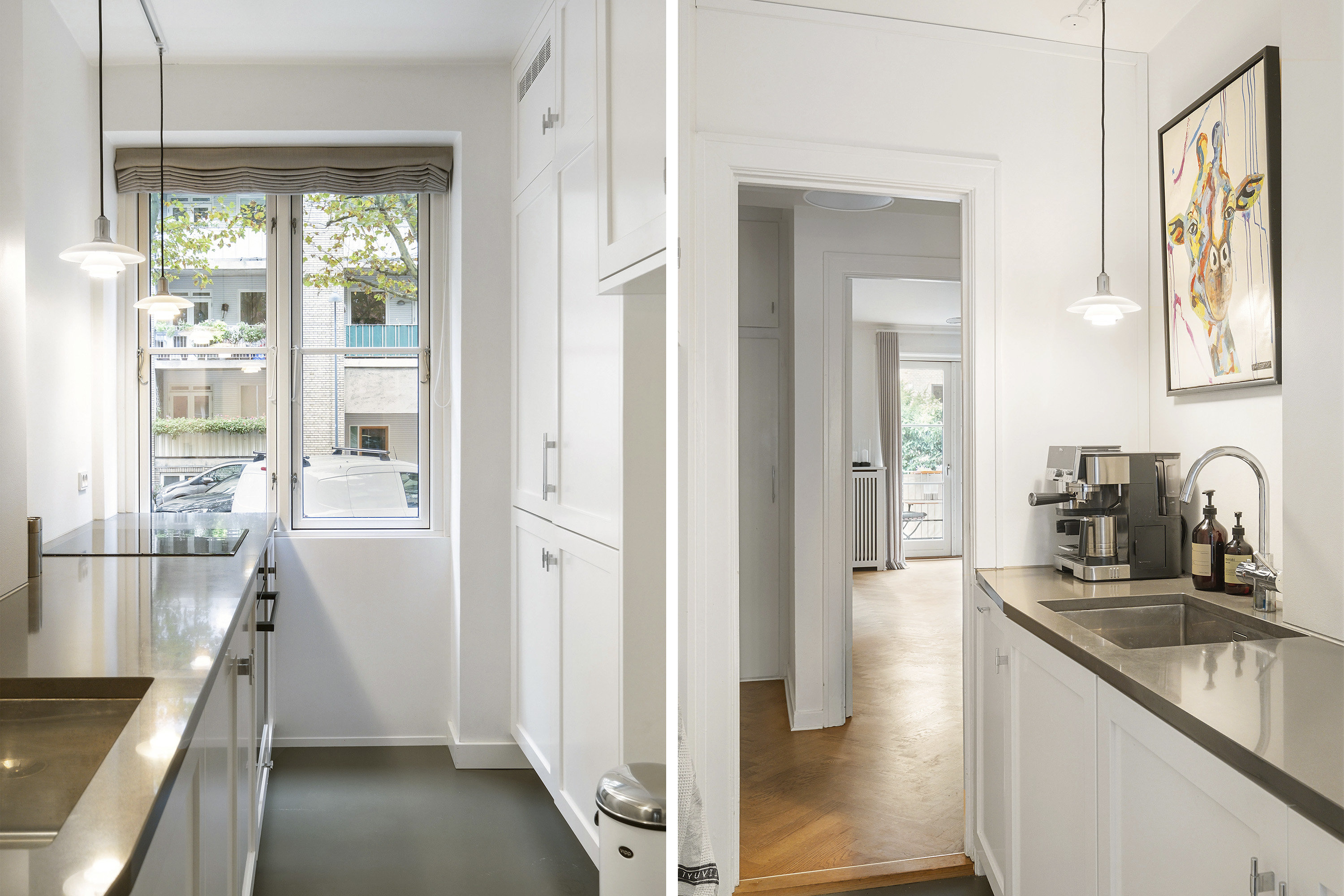 Fremhævet køkken billede i fuldskærmstilstand. Billede af Jensløvs Tværvej 3A, st. th., 2920 Charlottenlund