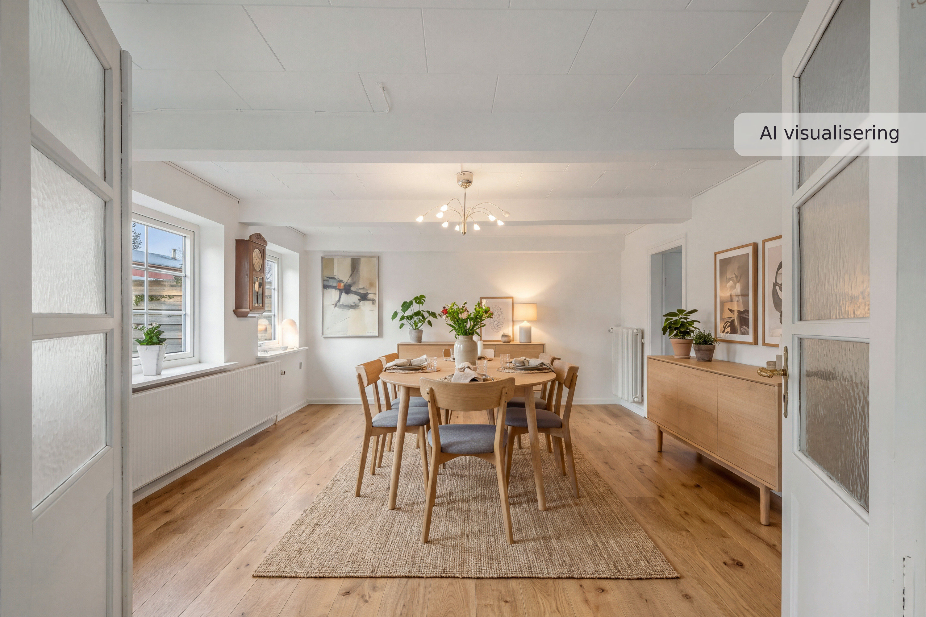 Fremhævet nybolig visual — stue — skandinavisk (visualisering nr. 18440) billede i fuldskærmstilstand. Billede af Sønderbækvej 11, Sæd, 6270 Tønder