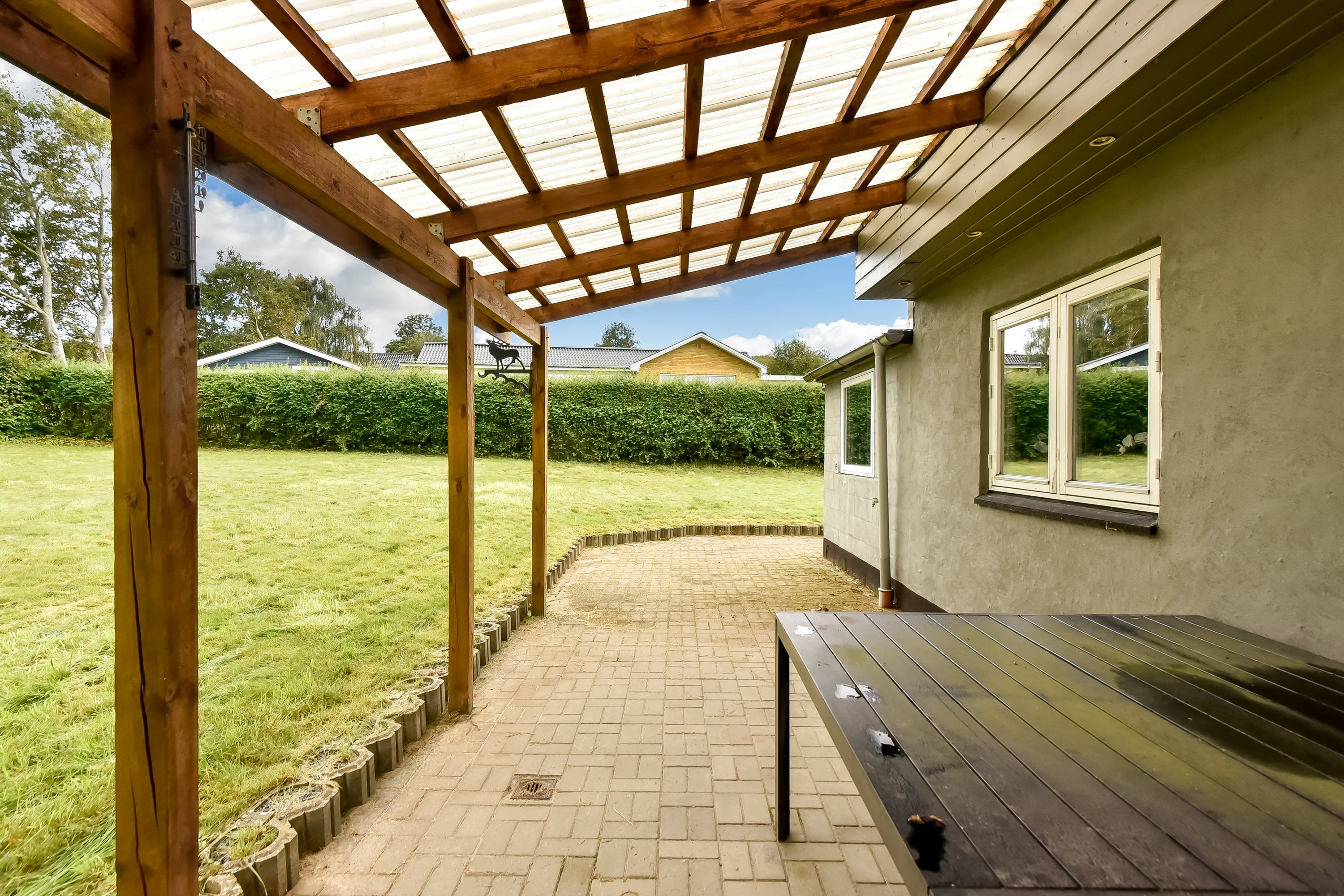 Fremhævet overdækket terrasse billede i fuldskærmstilstand. Billede af Smallegade 1, Barde, 6920 Videbæk