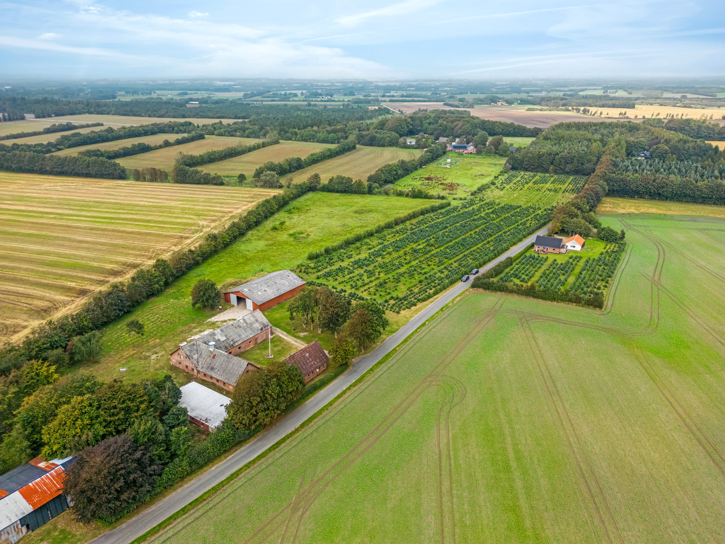 Fremhævet luftfoto billede i fuldskærmstilstand. Billede af Birkelundvej 2, Vorgod Ø, 6920 Videbæk