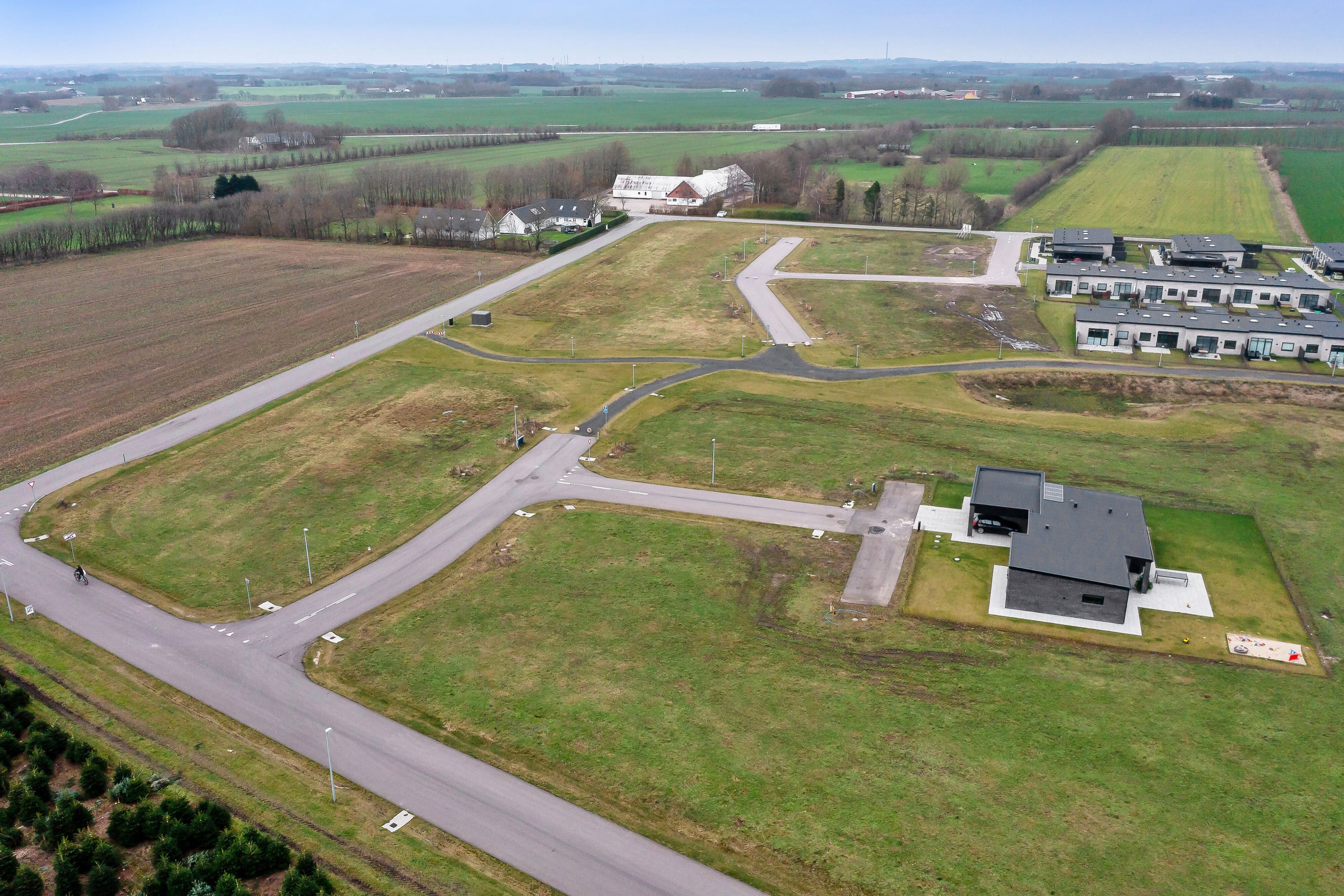 Fremhævet luftfoto billede i fuldskærmstilstand. Billede af Tulipanvang 6, Hørby, 9500 Hobro