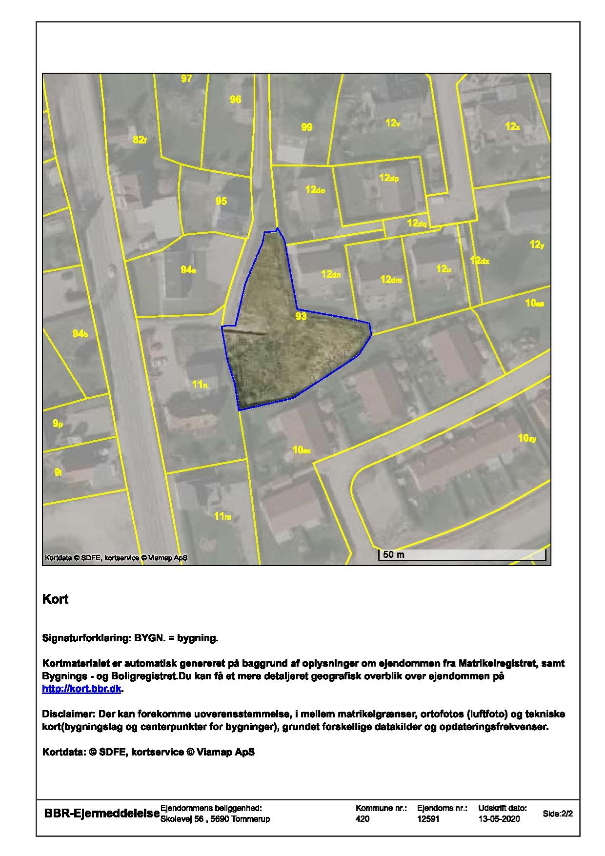 Fremhævet grund billede i fuldskærmstilstand. Billede af Skolevej 56, 5690 Tommerup