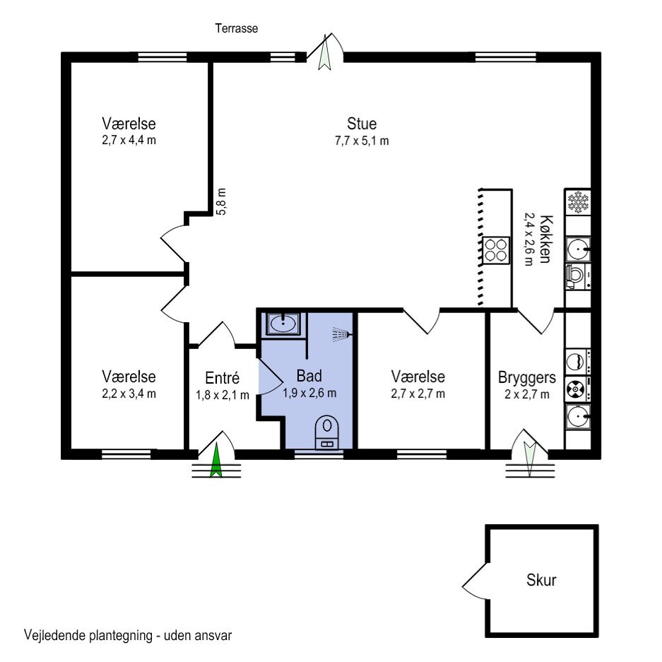 Plantegninger billede af Åbakken 1E, 8362 Hørning
