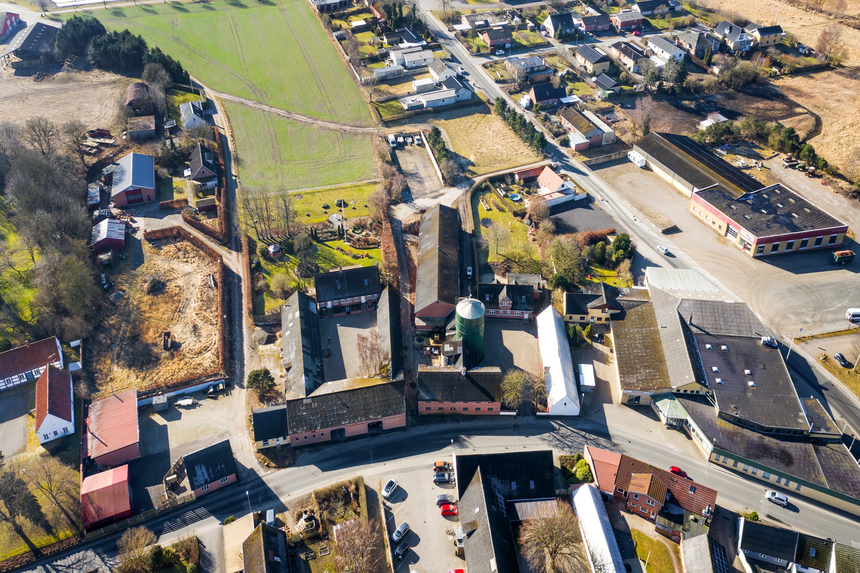 Fremhævet luftfoto billede i fuldskærmstilstand. Billede af Nødagervej 8, 8560 Kolind