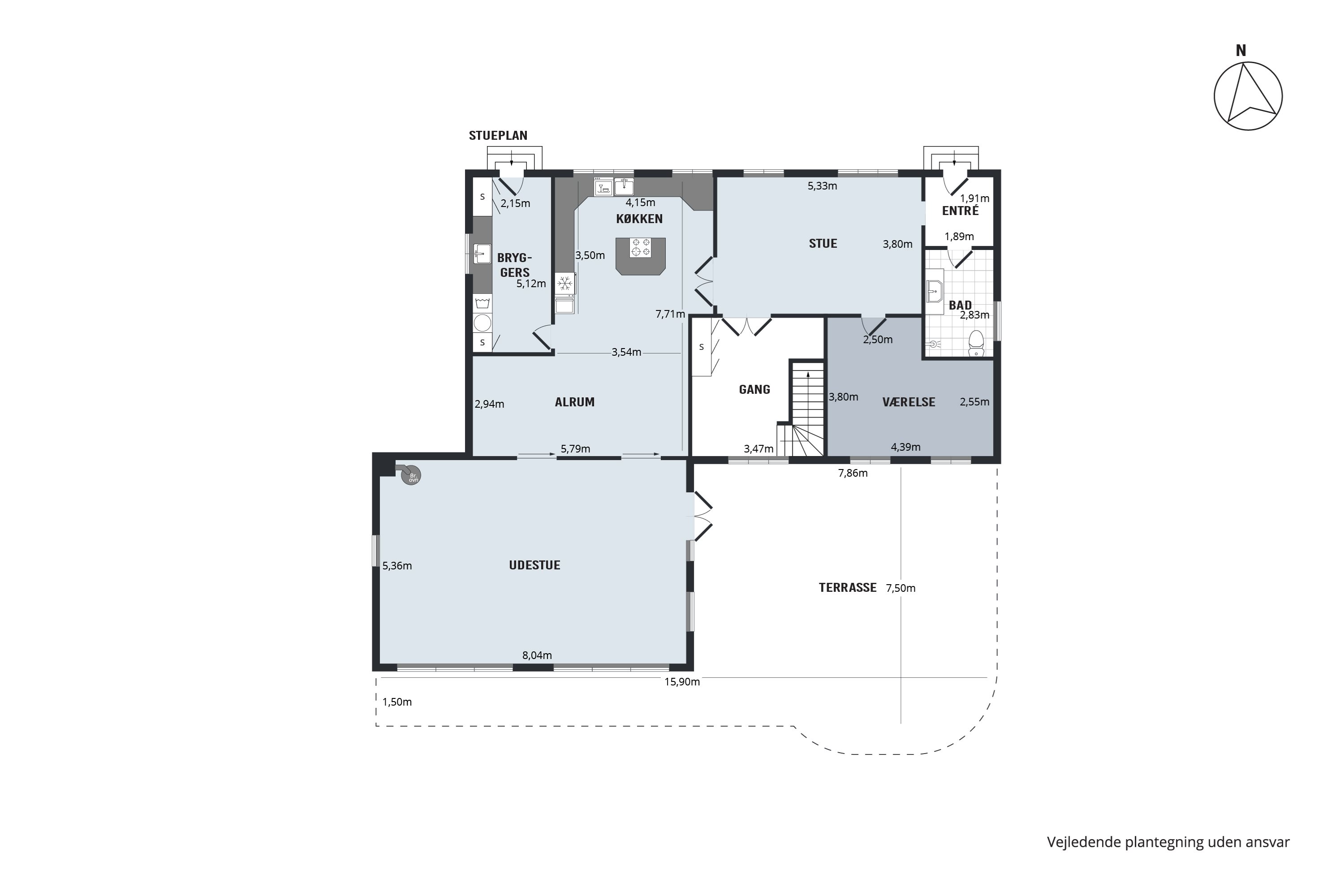 Plantegninger billede af Nødagervej 8, 8560 Kolind