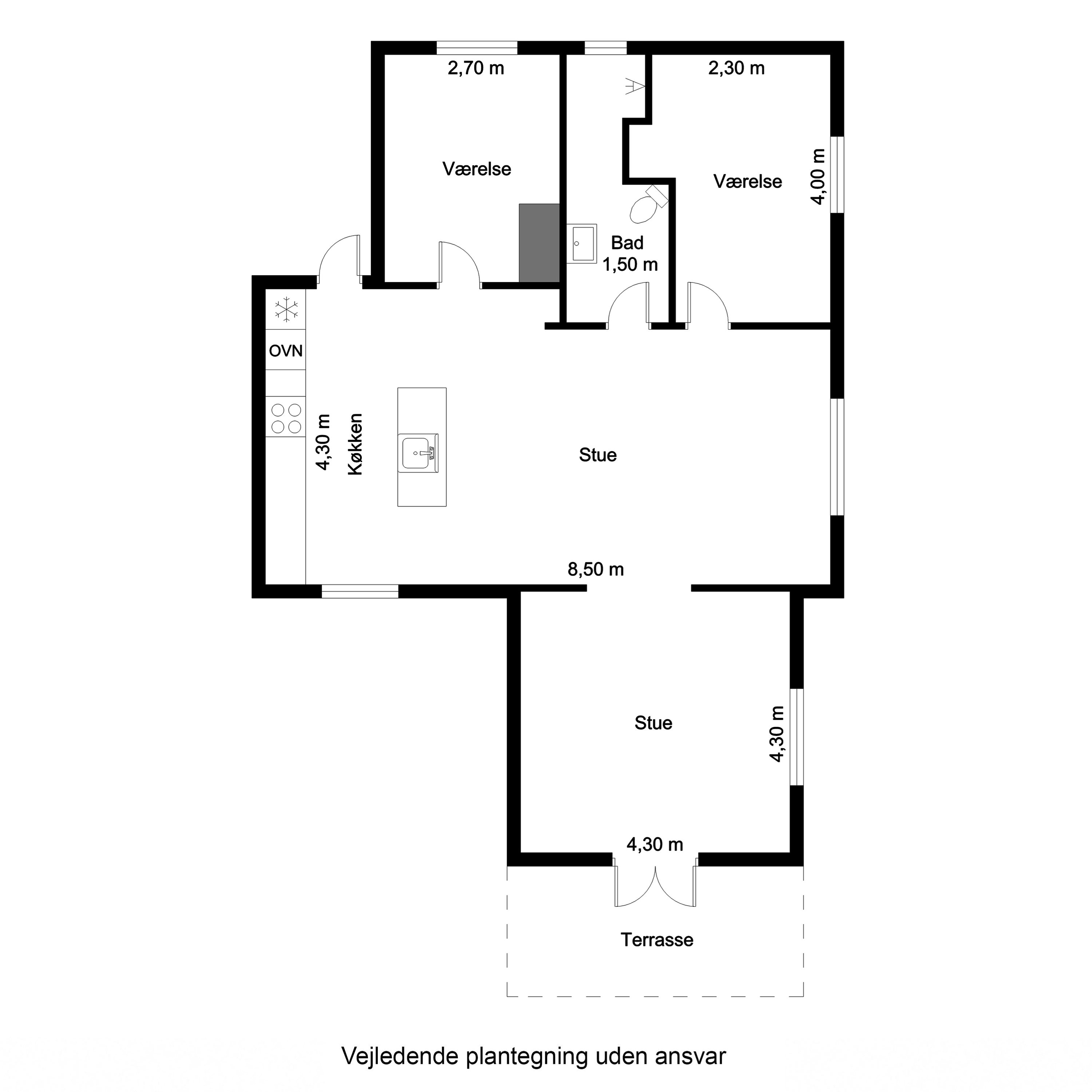 Plantegninger billede af Kærvænget 3, st.., 8800 Viborg