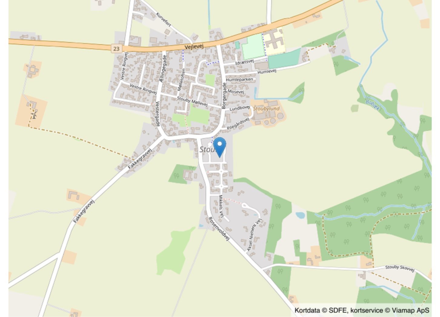 Fremhævet kort billede i fuldskærmstilstand. Billede af Skovhavegård 11, 7140 Stouby