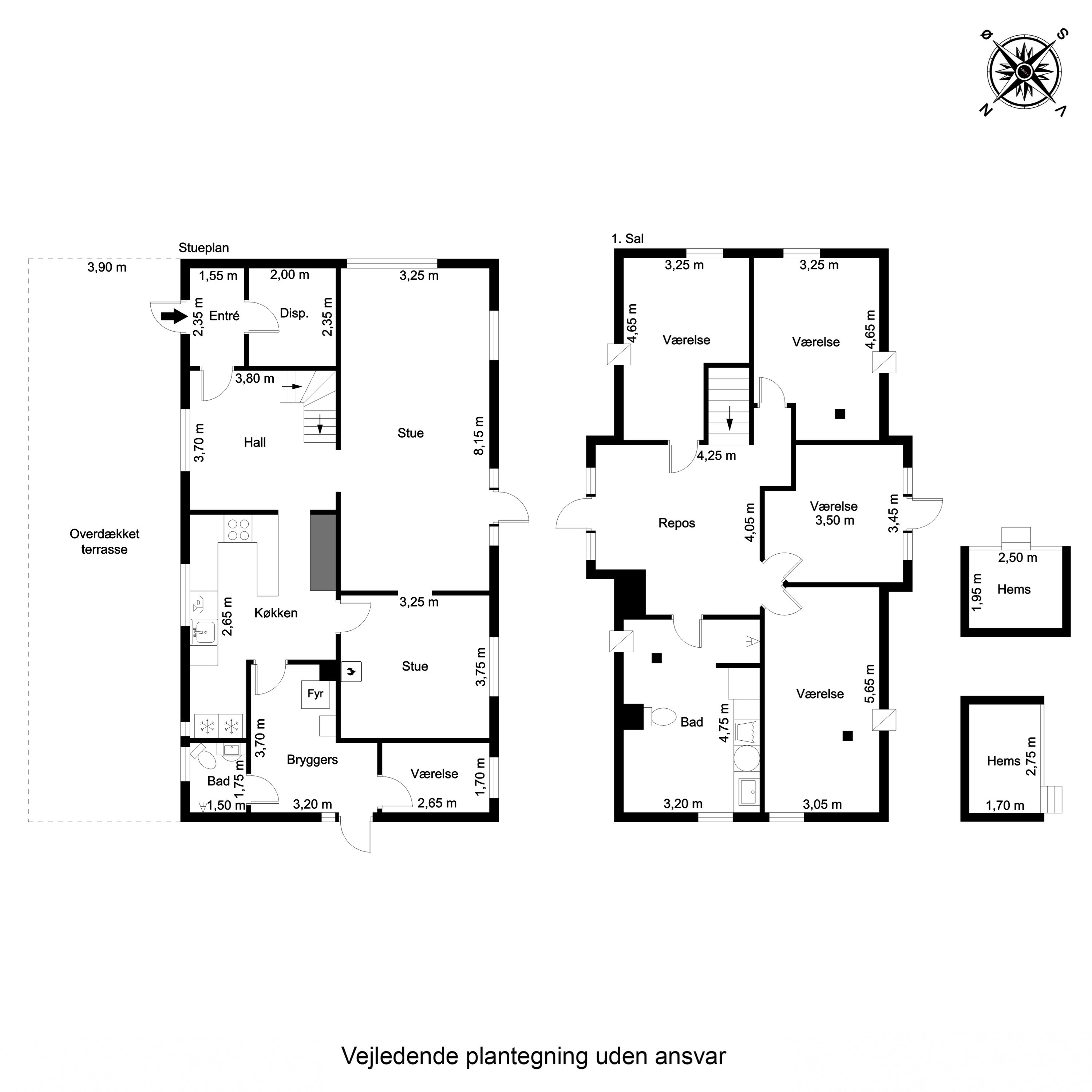 Plantegninger billede af Firhøjvej 1, Hammer, 7160 Tørring