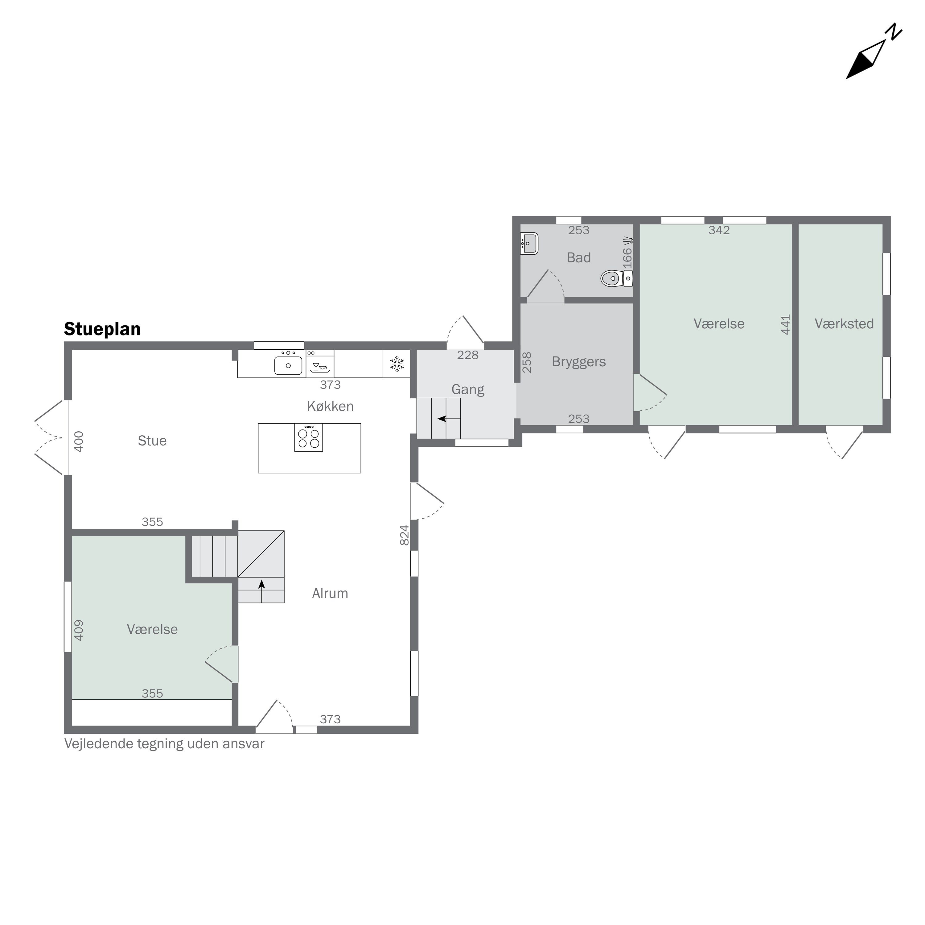 Plantegninger billede af Bækken 1, Melsted, 3760 Gudhjem