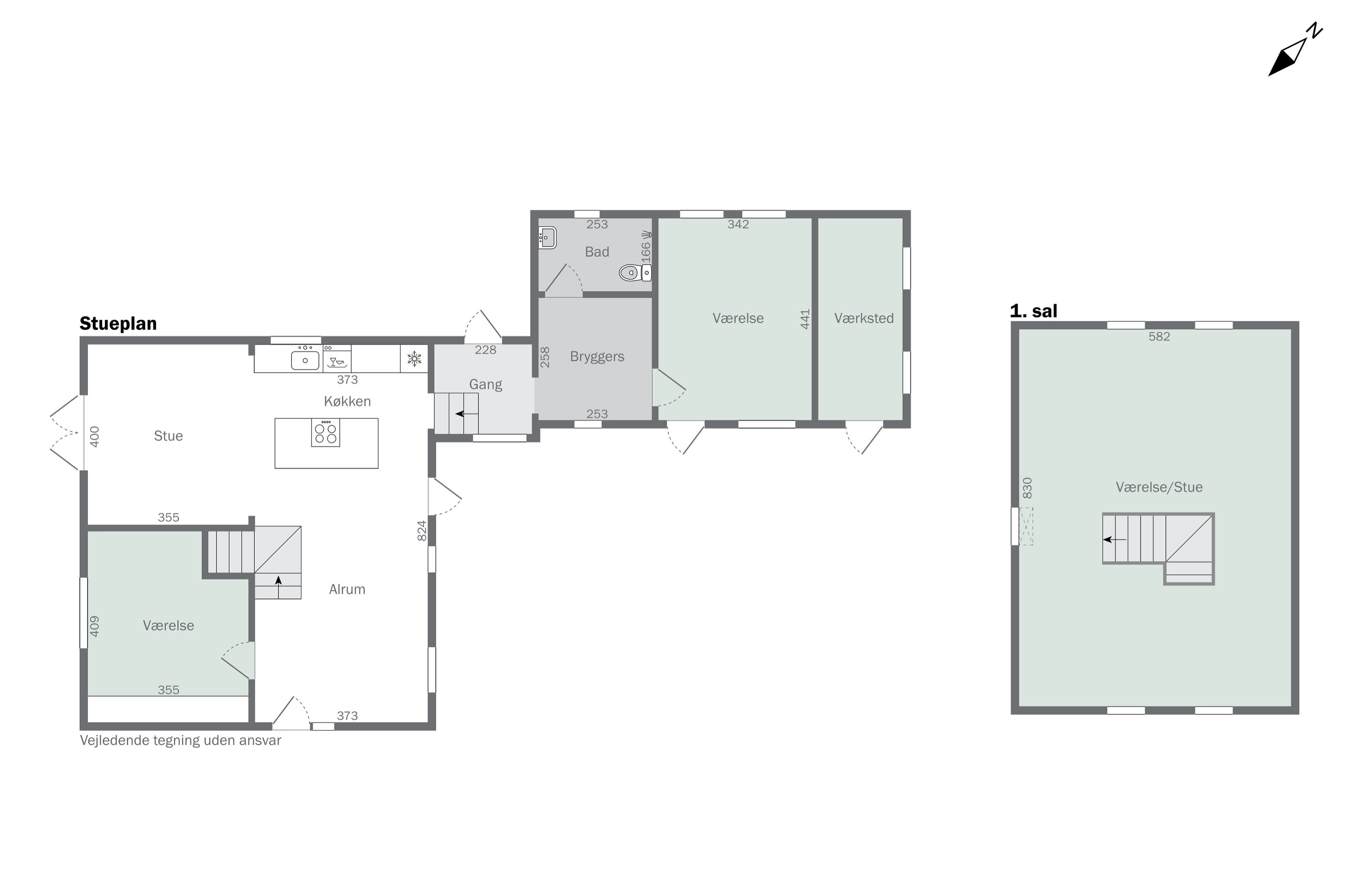 Plantegninger billede af Bækken 1, Melsted, 3760 Gudhjem