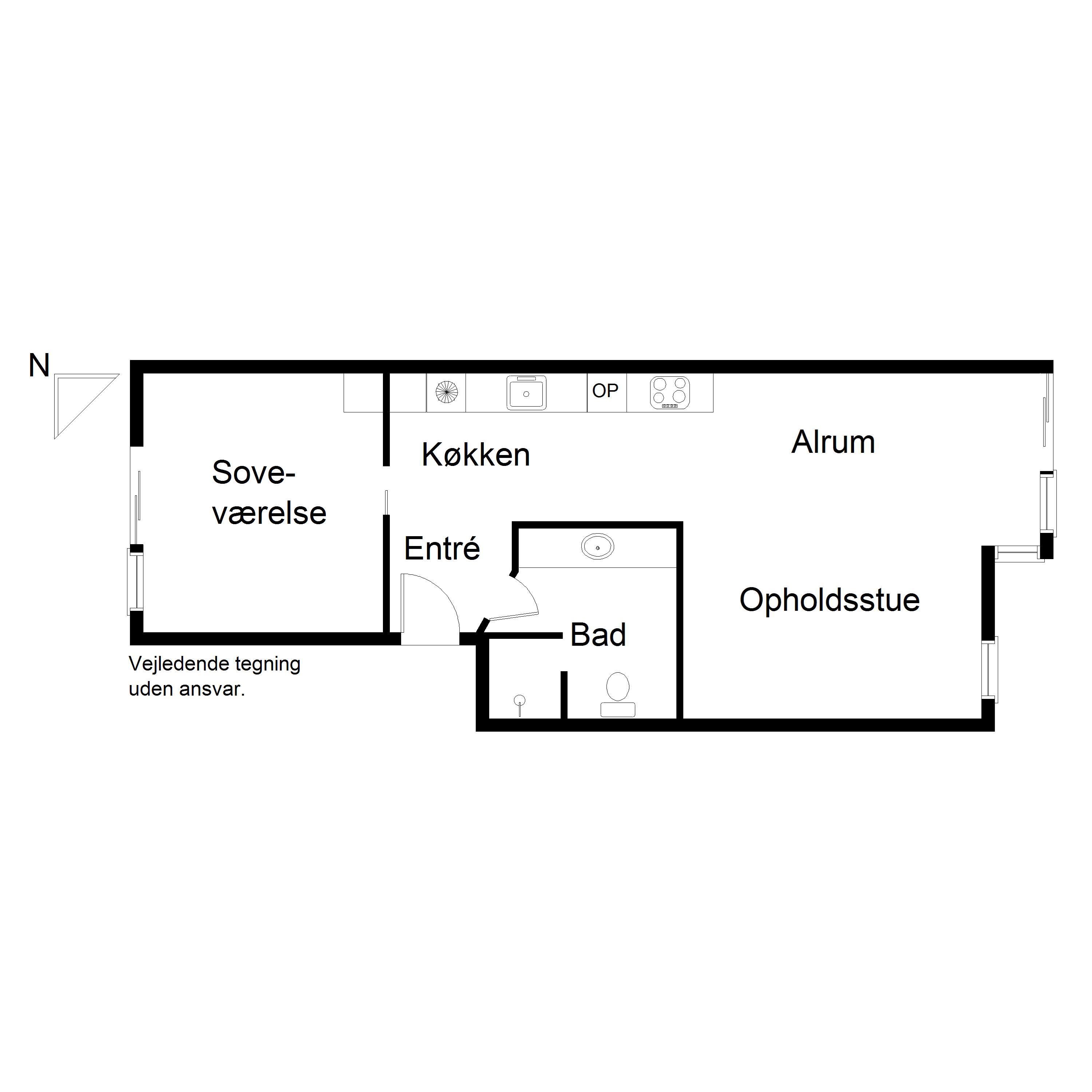 Plantegninger billede af Strandvejen 52, 1. 63., Fanø Bad, 6720 Fanø