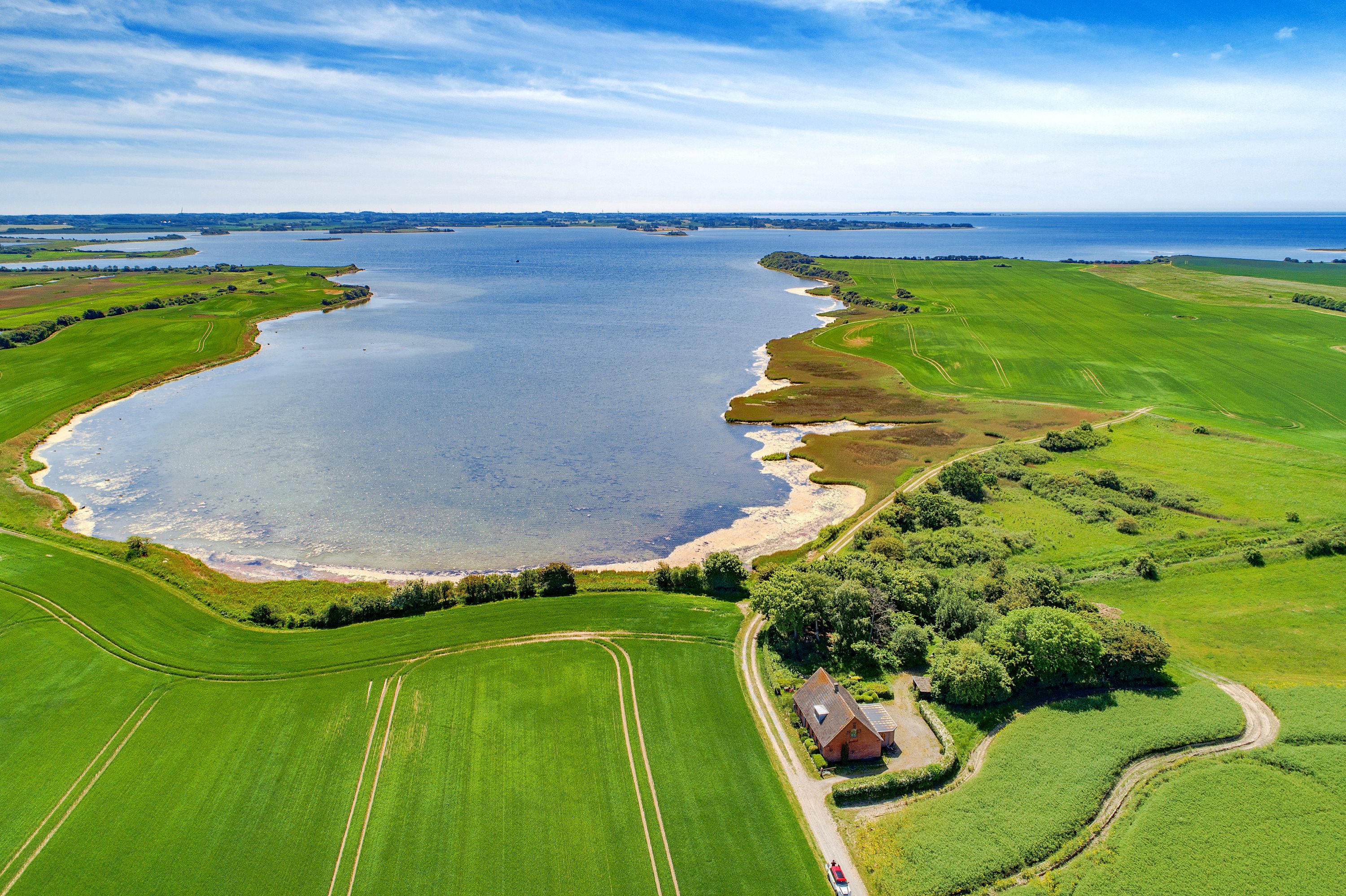 Fremhævet luftfoto billede i fuldskærmstilstand. Billede af Faarevejle Alle 1, Faarevejle, 5900 Rudkøbing