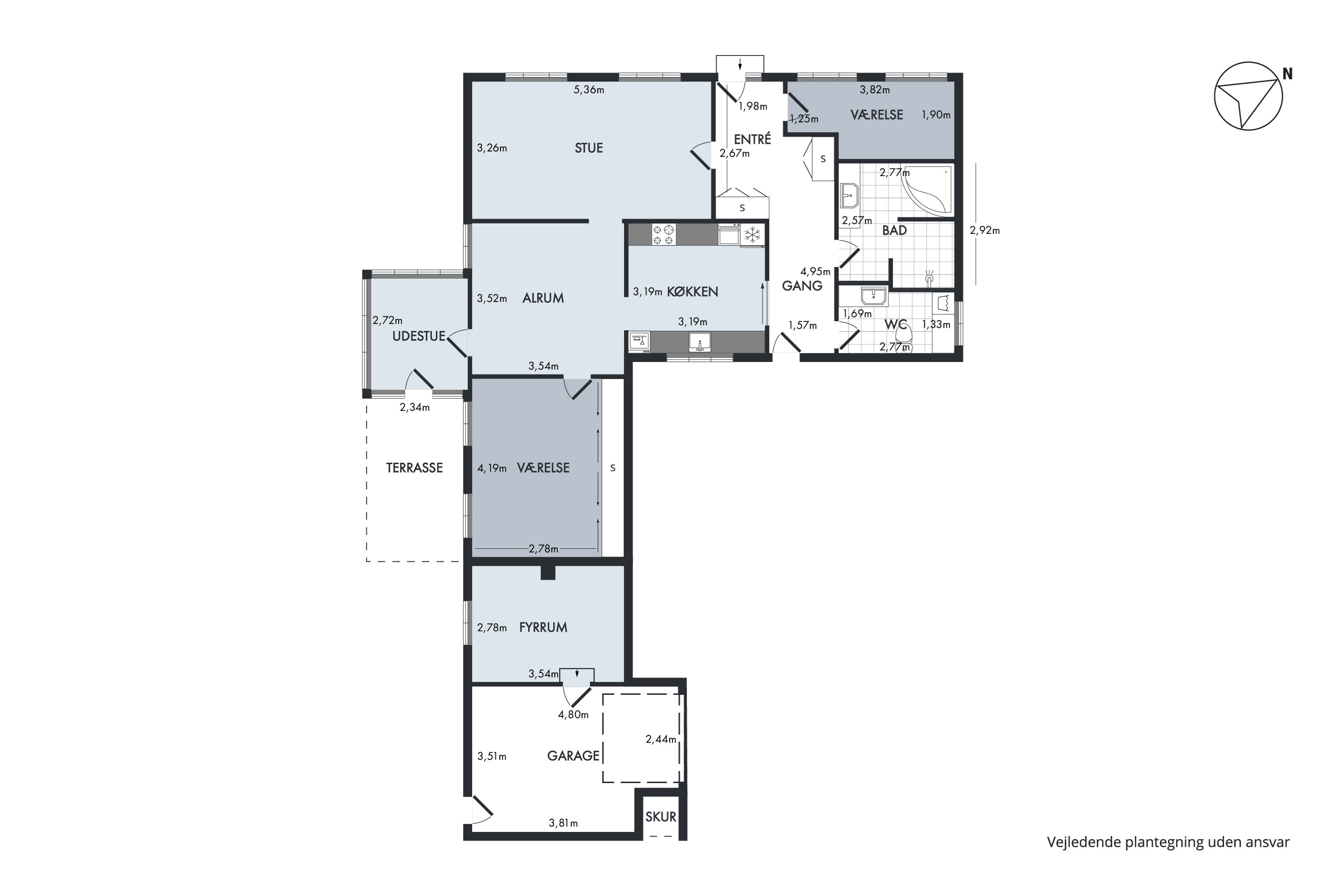 Plantegninger billede af Rougsøvej 272, Udby, 8950 Ørsted