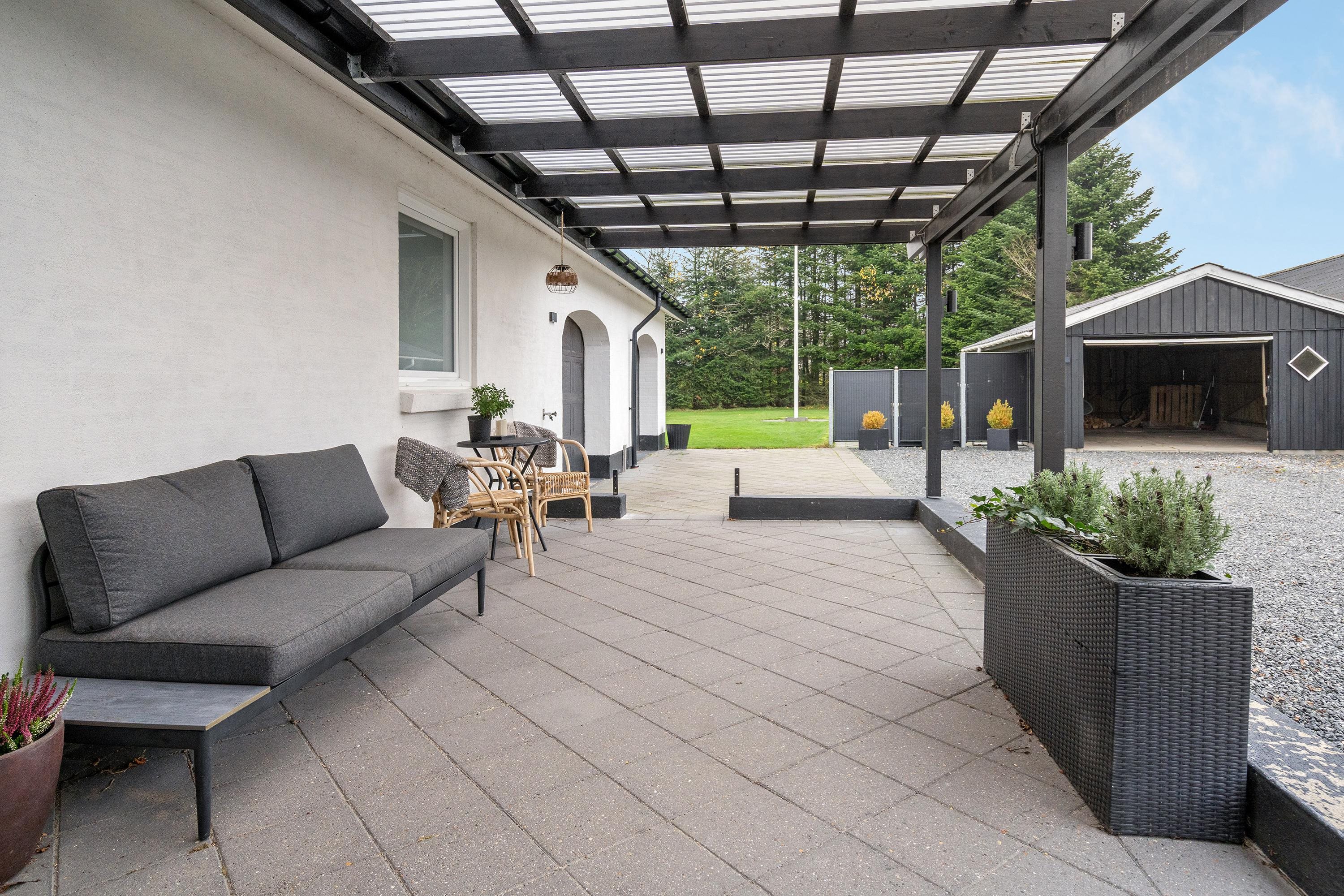 Fremhævet overdækket terrasse billede i fuldskærmstilstand. Billede af Aalborgvej 45, Hornum, 9600 Aars