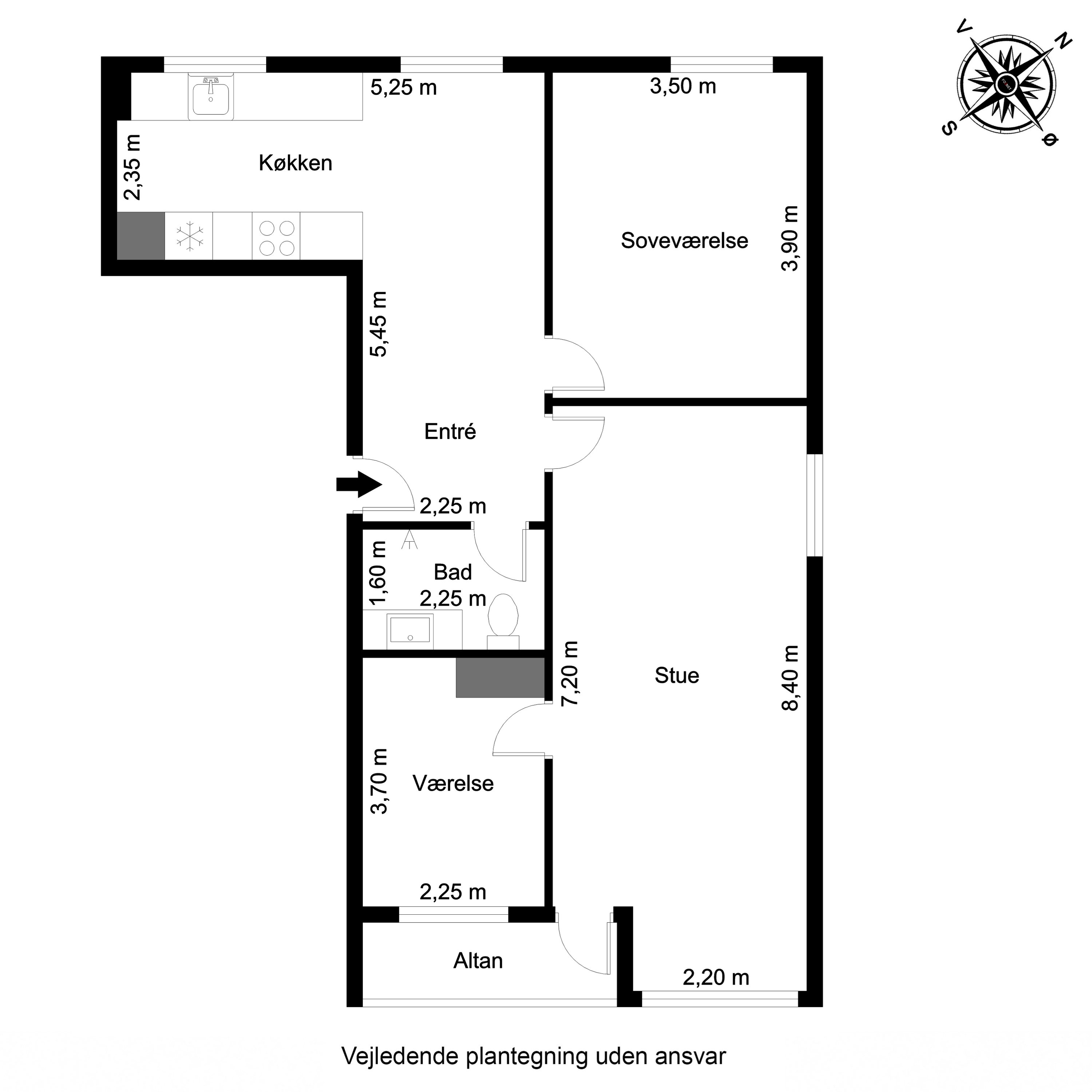 Plantegninger billede af Granly Alle 5F, 3. tv., 6710 Esbjerg V