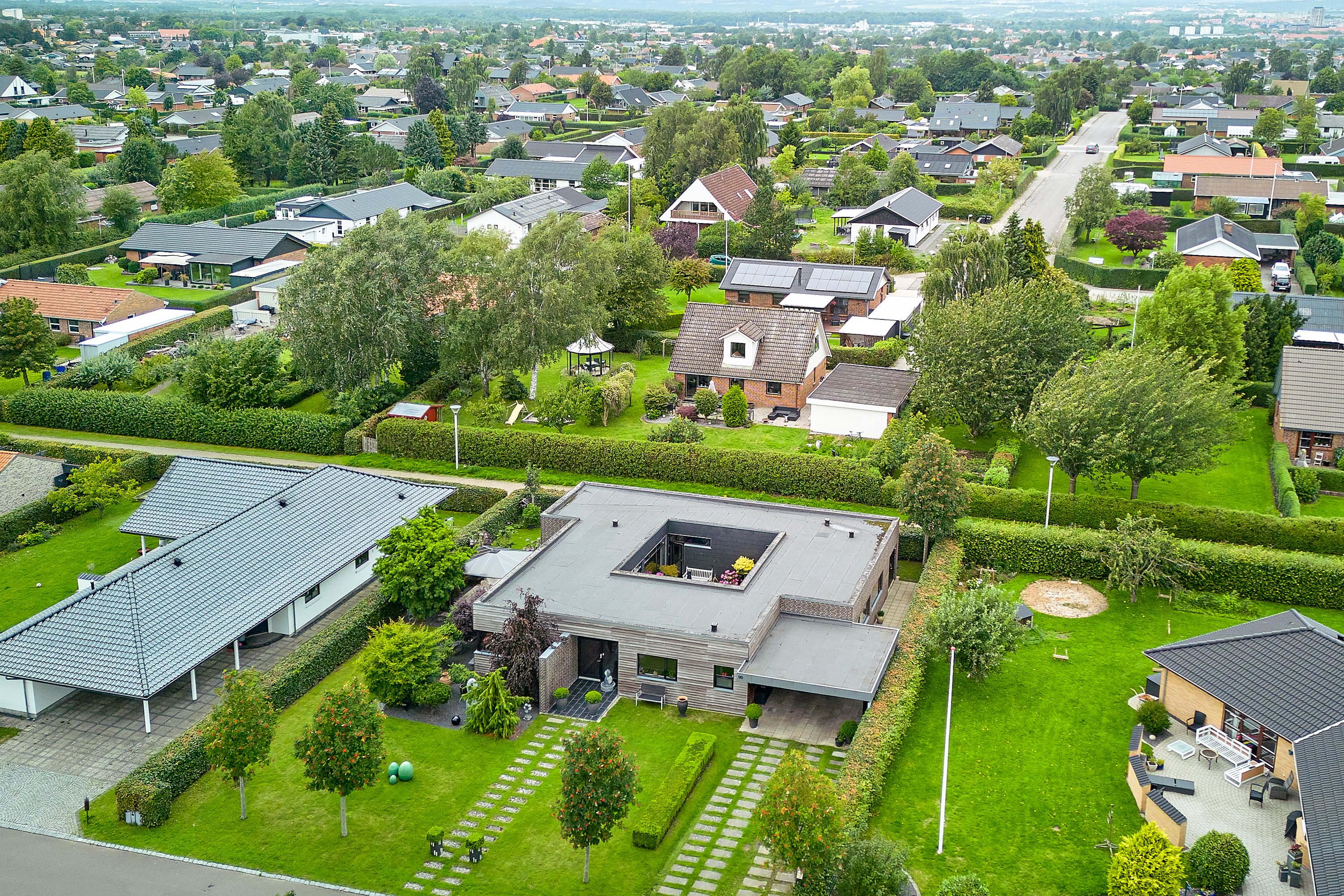 Fremhævet luftfoto billede i fuldskærmstilstand. Billede af Erantisvej 90, 8700 Horsens