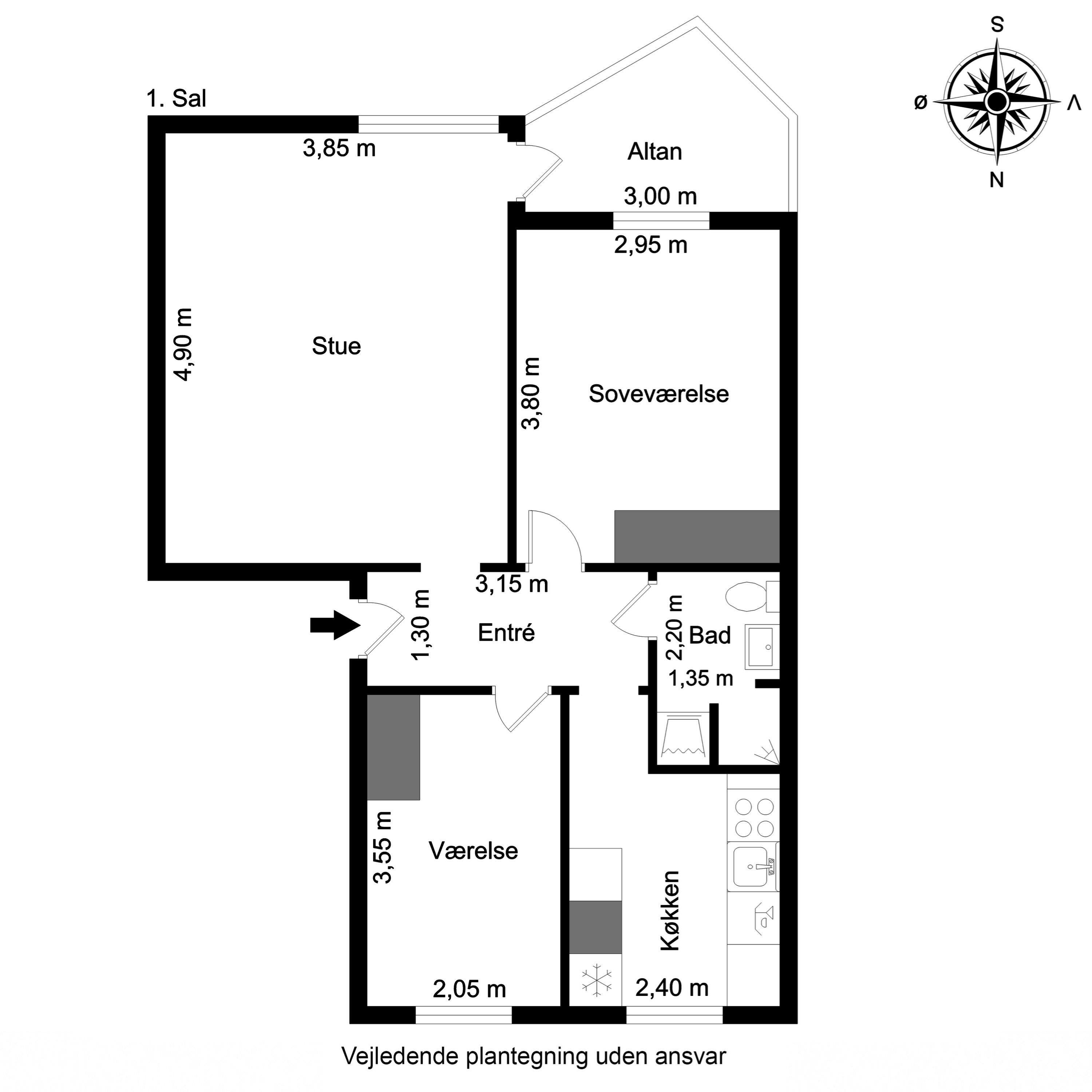 Plantegninger billede af Stjernevej 5, st.. th., 7100 Vejle