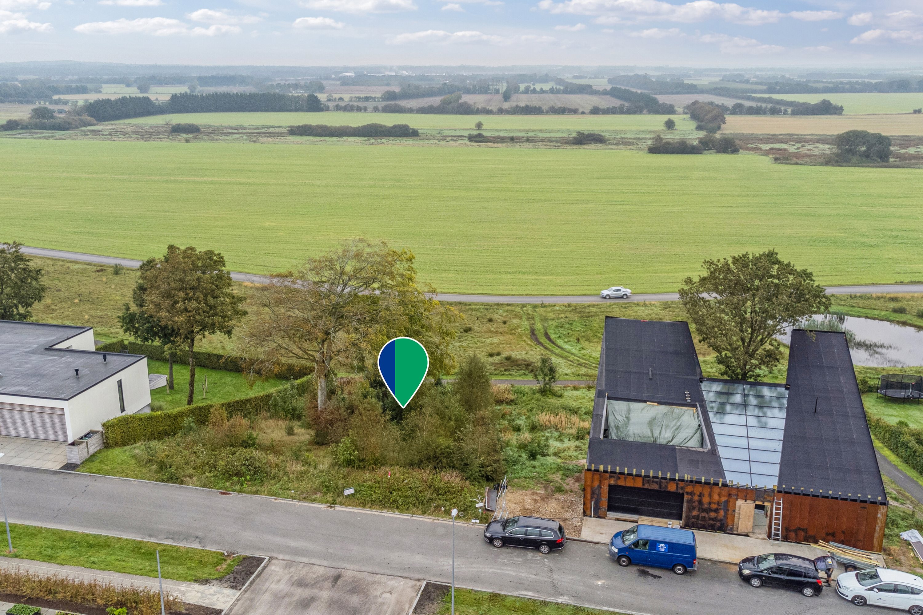 Fremhævet luftfoto billede i fuldskærmstilstand. Billede af Remmebakken 45, 7430 Ikast