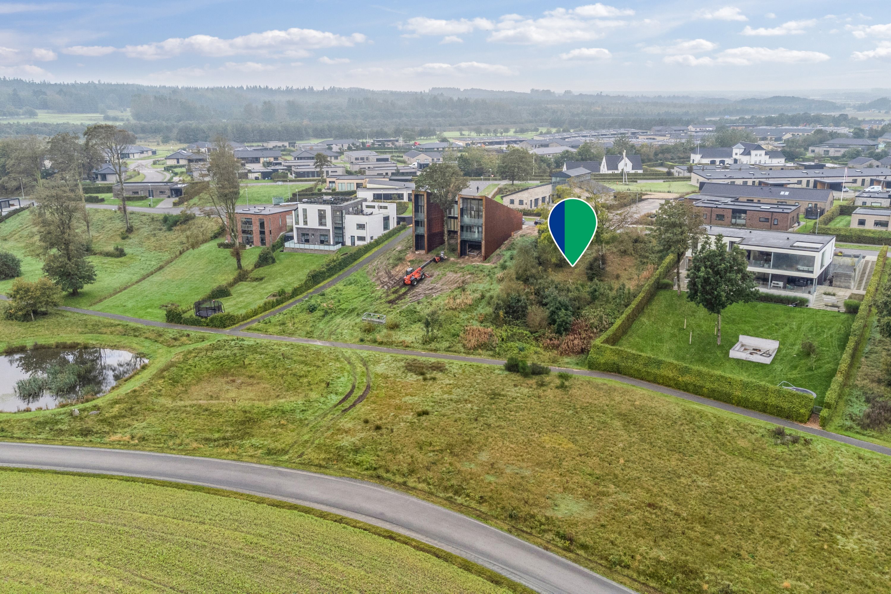 Miniaturebillede 1: luftfoto. Billede af Remmebakken 45, 7430 Ikast