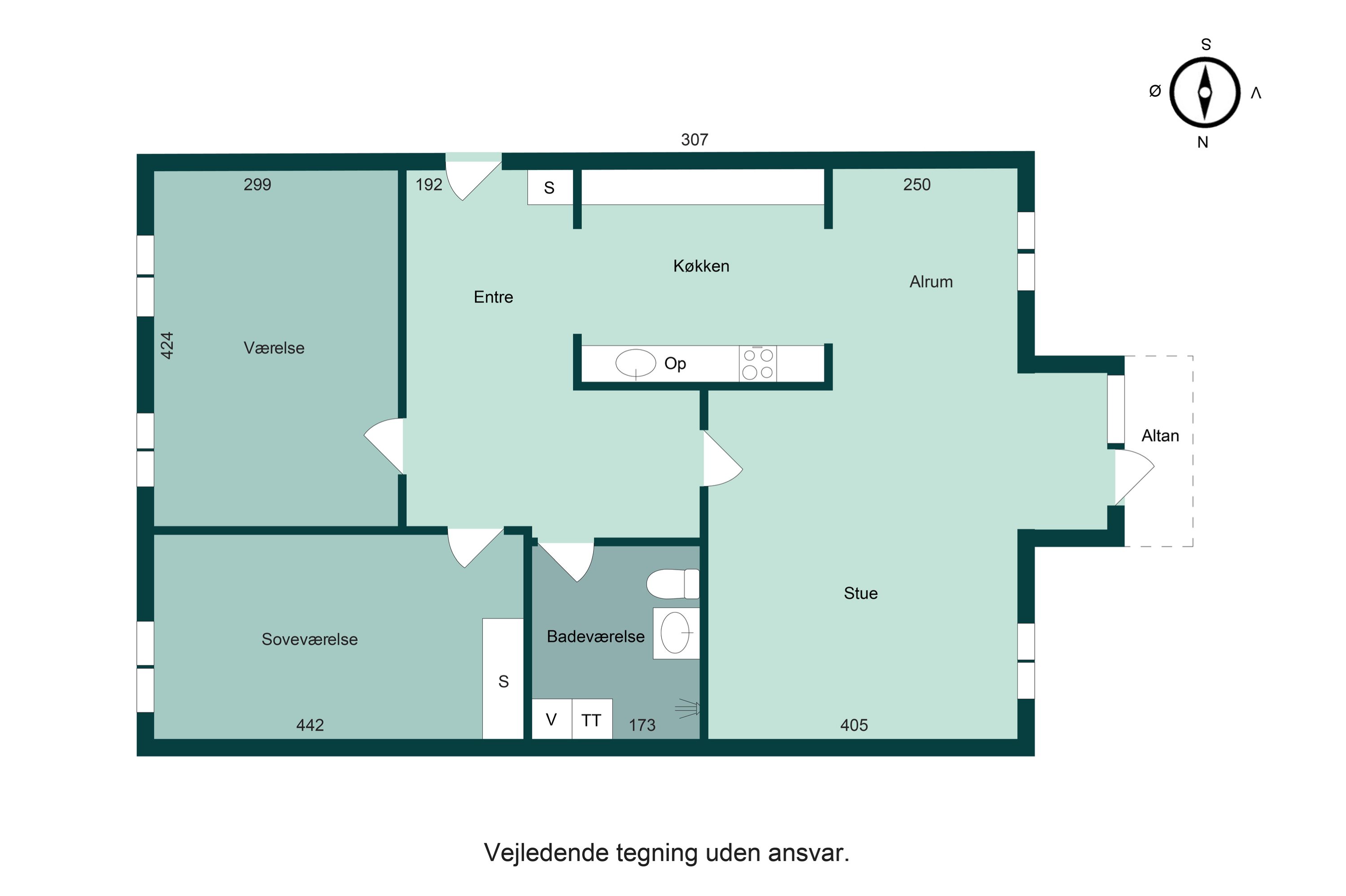 Plantegninger billede af Teatergården 2, st.. th., 8700 Horsens