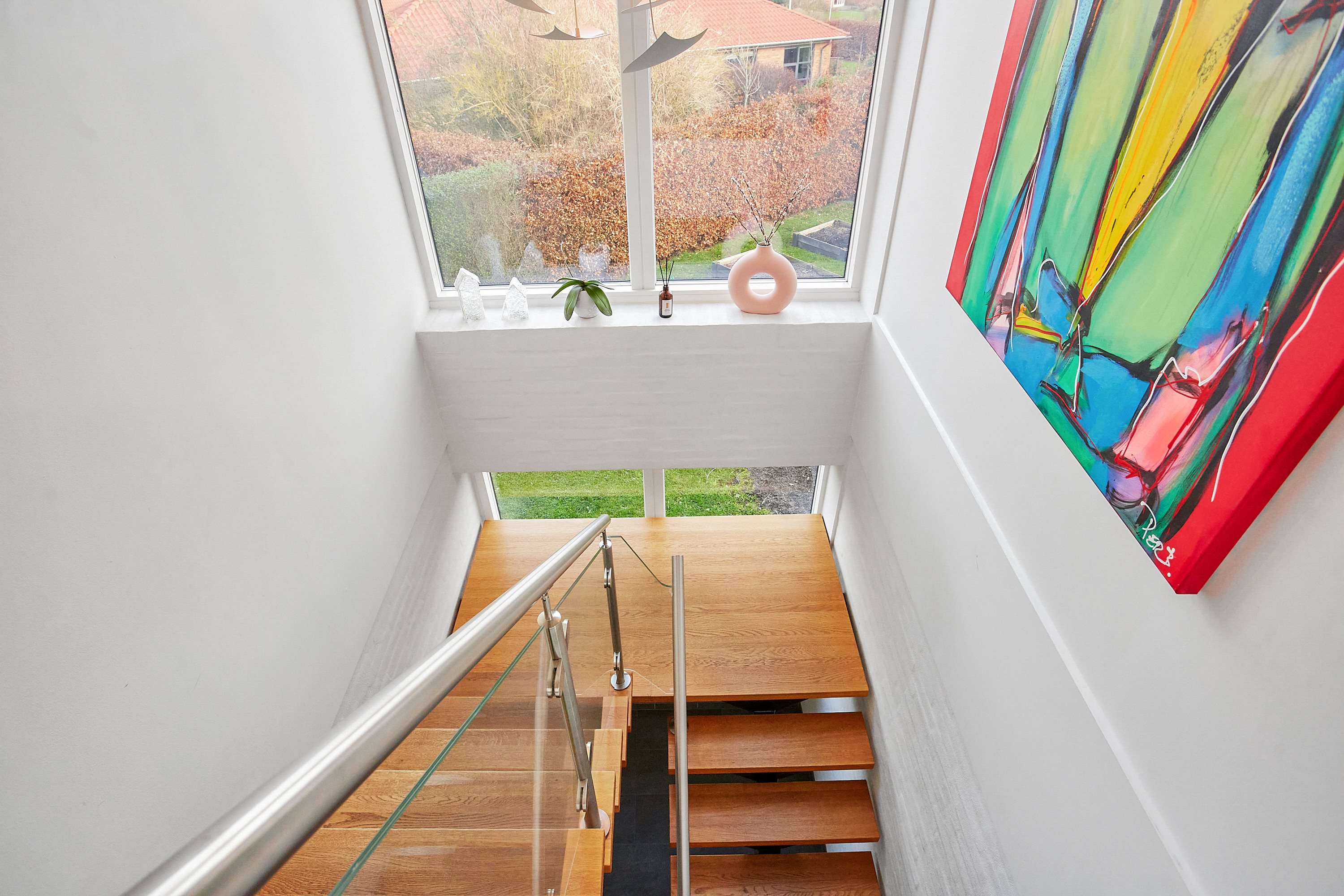 Fremhævet trappe billede i fuldskærmstilstand. Billede af Fiskeparken 30, Snaptun, 7130 Juelsminde