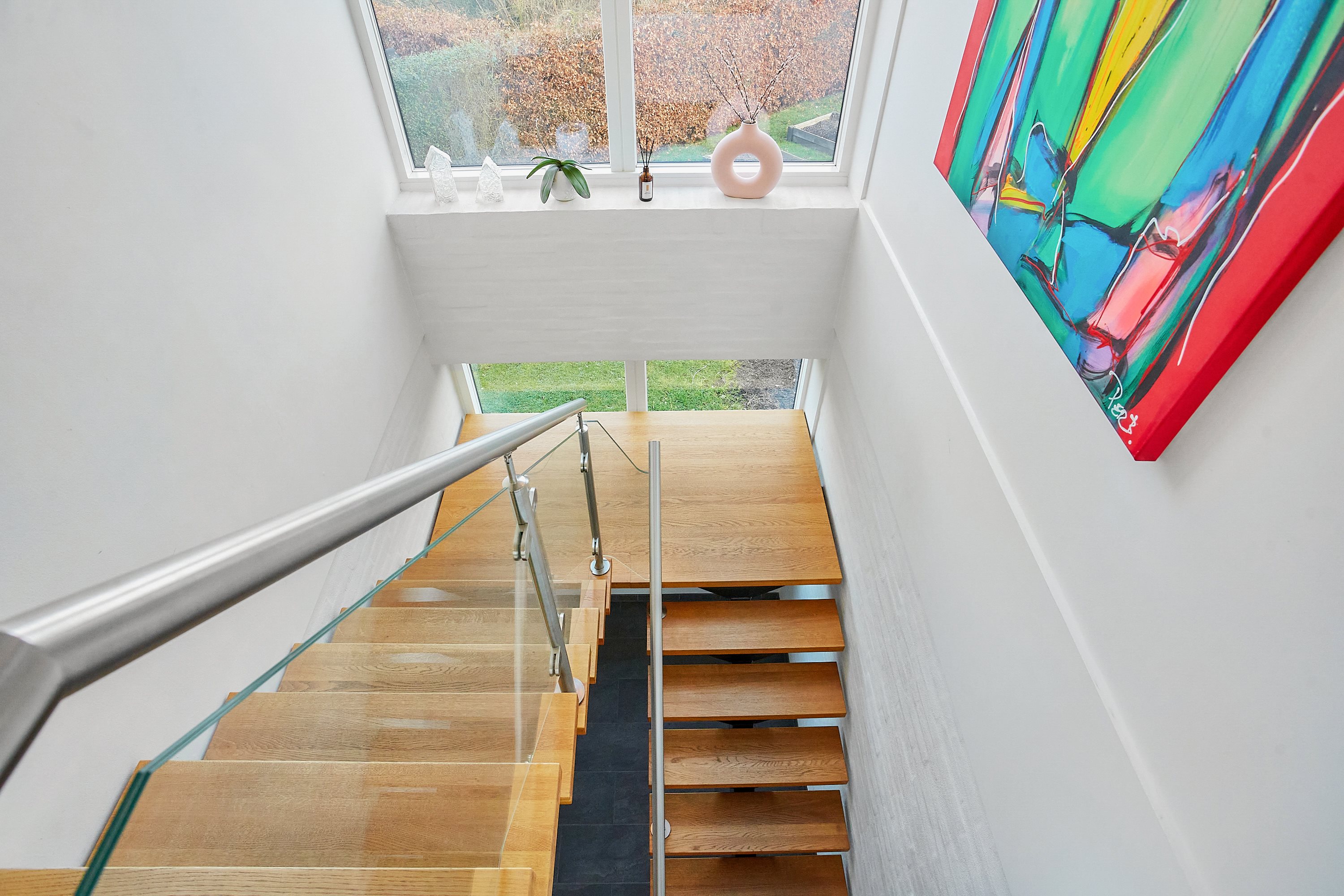 Fremhævet trappe billede i fuldskærmstilstand. Billede af Fiskeparken 30, Snaptun, 7130 Juelsminde