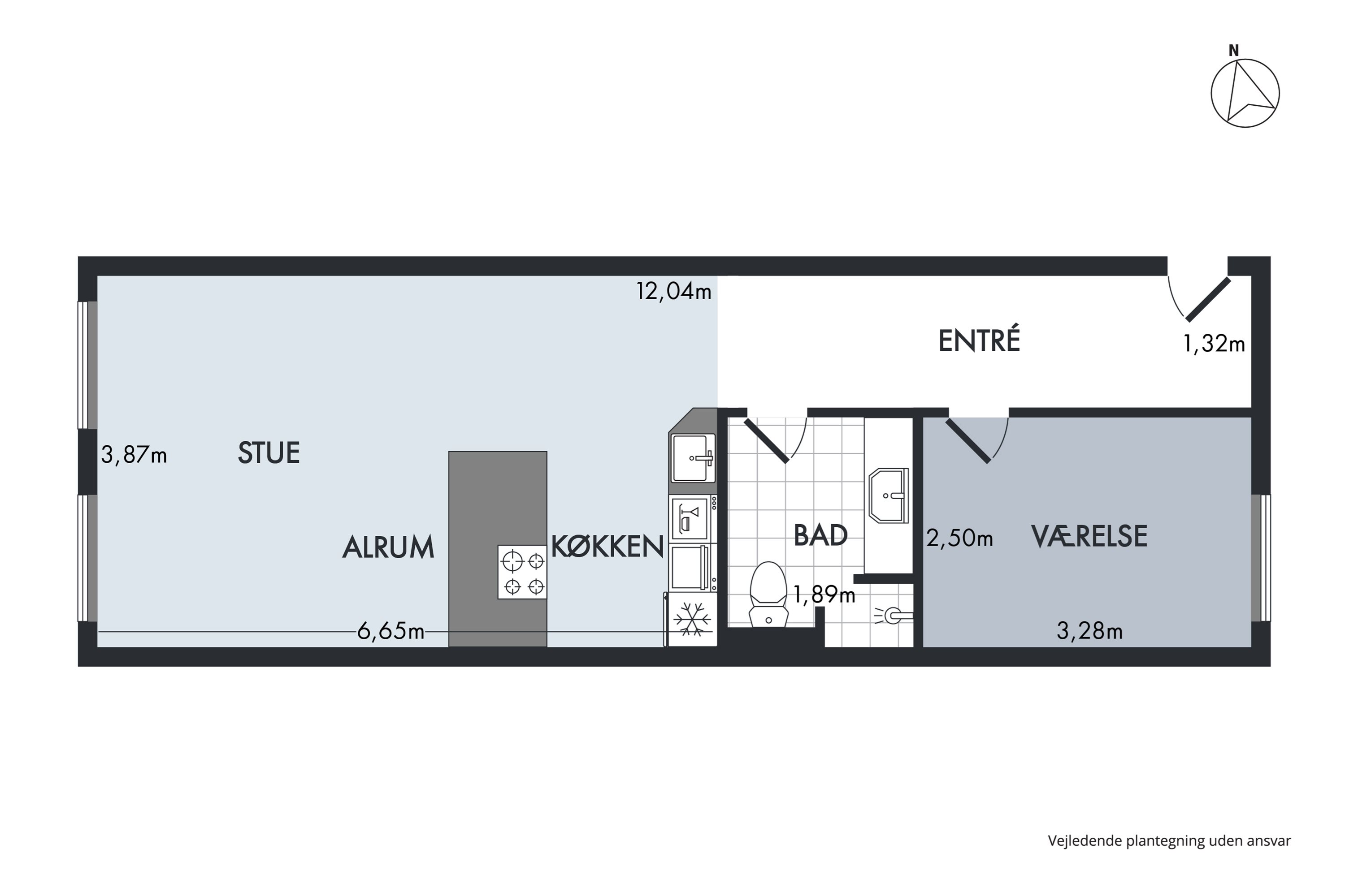 Plantegninger billede af Danmarksgade 33A, 2. 1., 9900 Frederikshavn