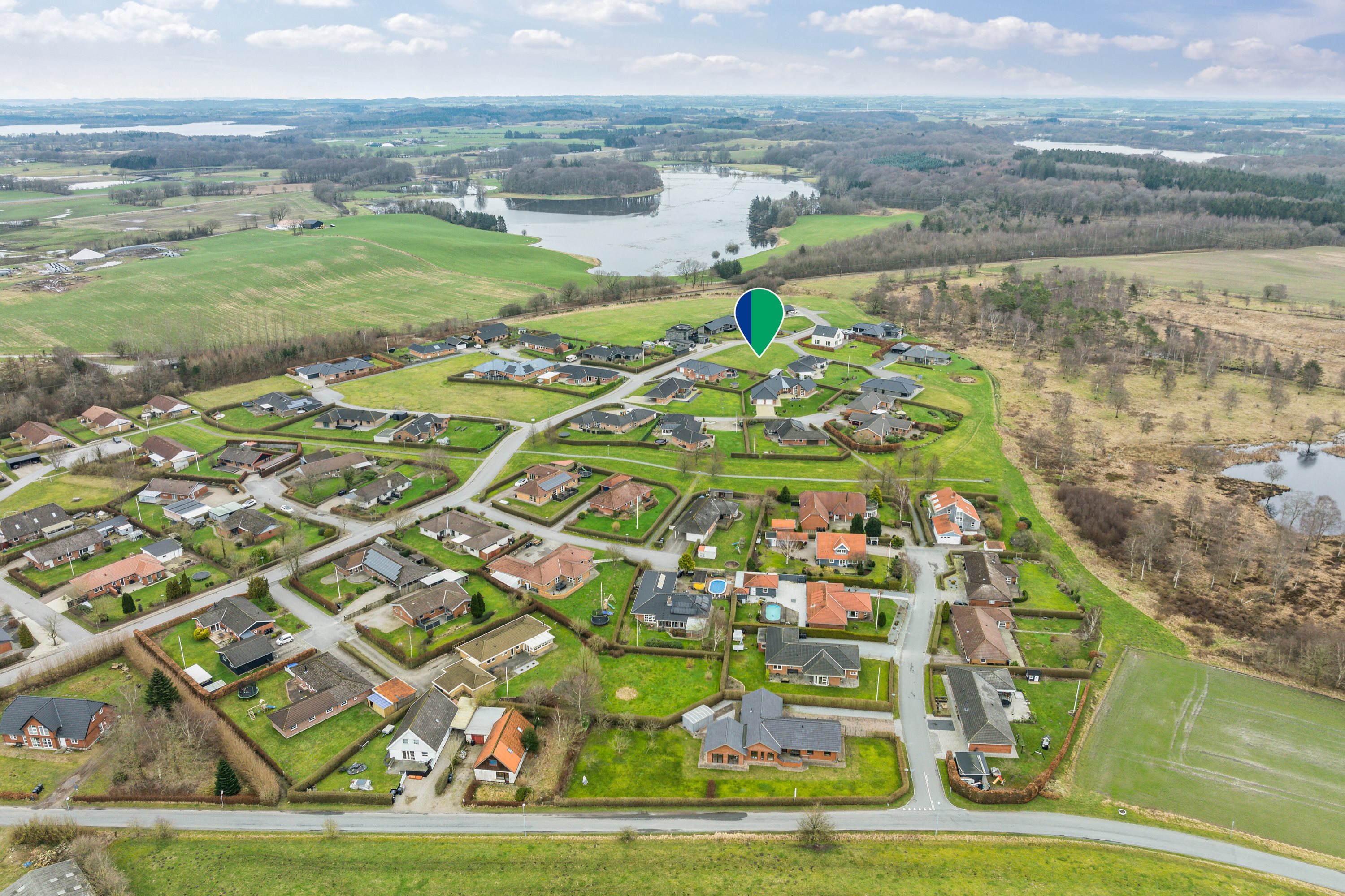 Fremhævet luftfoto billede i fuldskærmstilstand. Billede af Midtløkke 50, Kliplev, 6200 Aabenraa