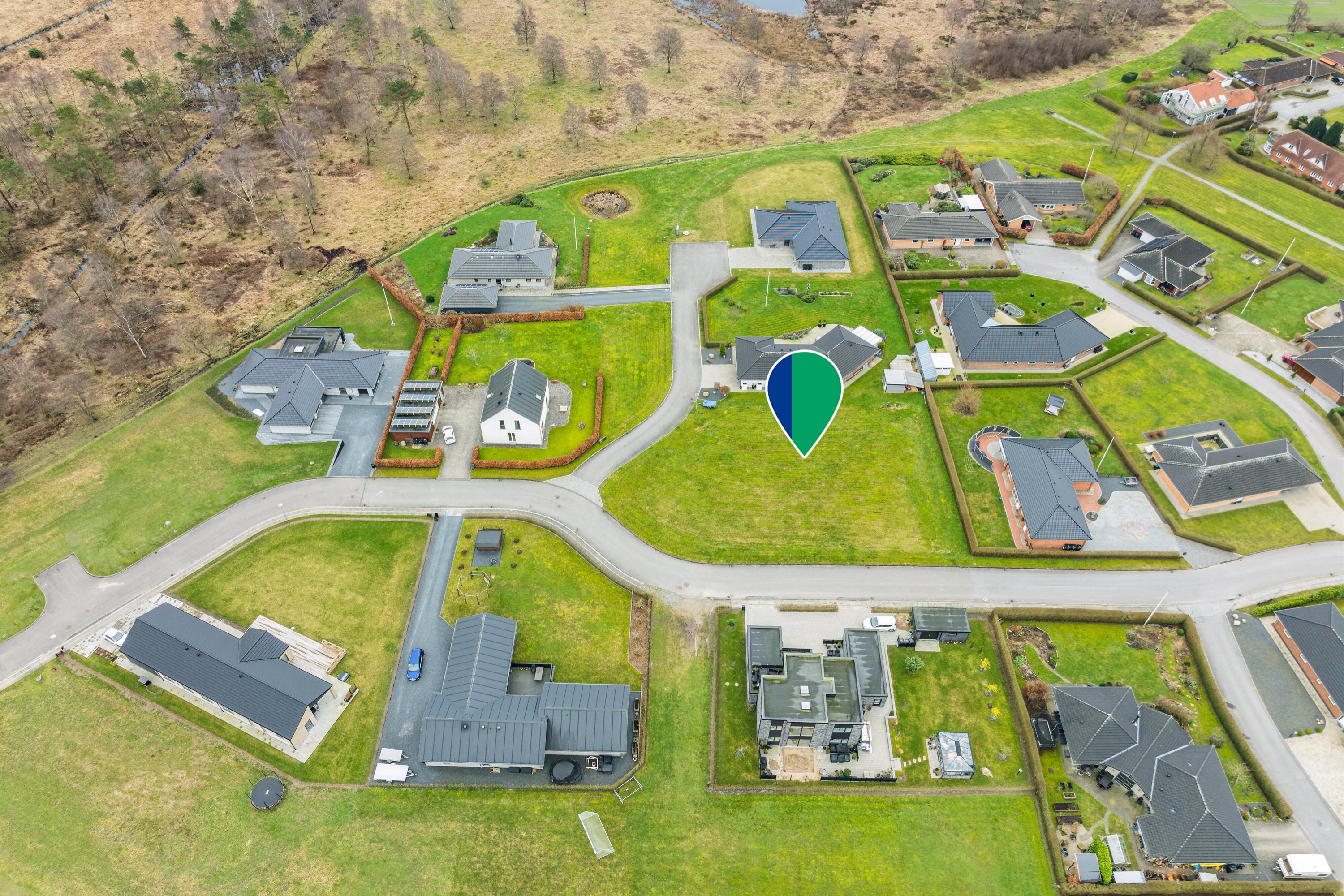 Fremhævet luftfoto billede i fuldskærmstilstand. Billede af Midtløkke 50, Kliplev, 6200 Aabenraa