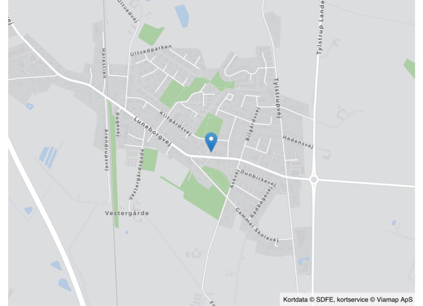 Fremhævet kort billede i fuldskærmstilstand. Billede af Luneborgvej 30, 9382 Tylstrup