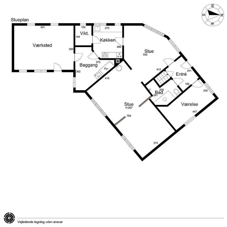 Plantegninger billede af Smedegade 1, Sdr Vissing, 8740 Brædstrup