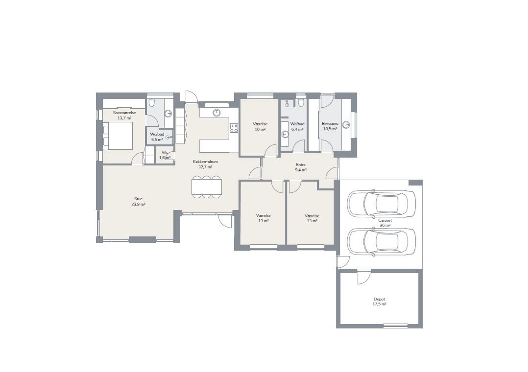 Plantegninger billede af Vindevej 101, Vinde, 7800 Skive