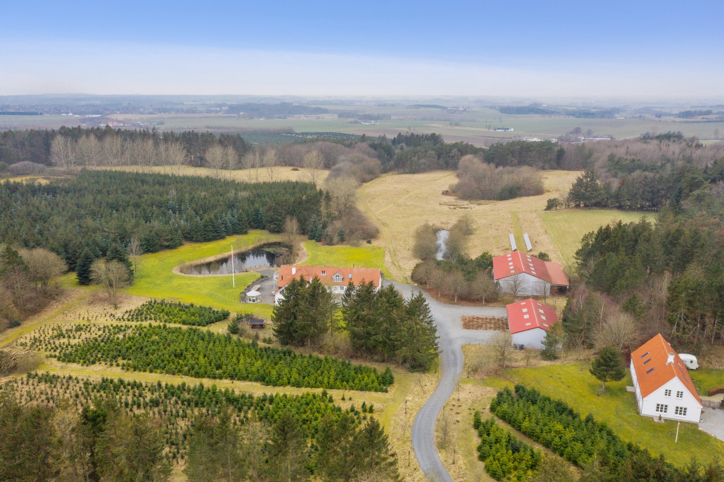 Fremhævet luftfoto billede i fuldskærmstilstand. Billede af Skovhusevej 48, Bælum, 9574 Bælum