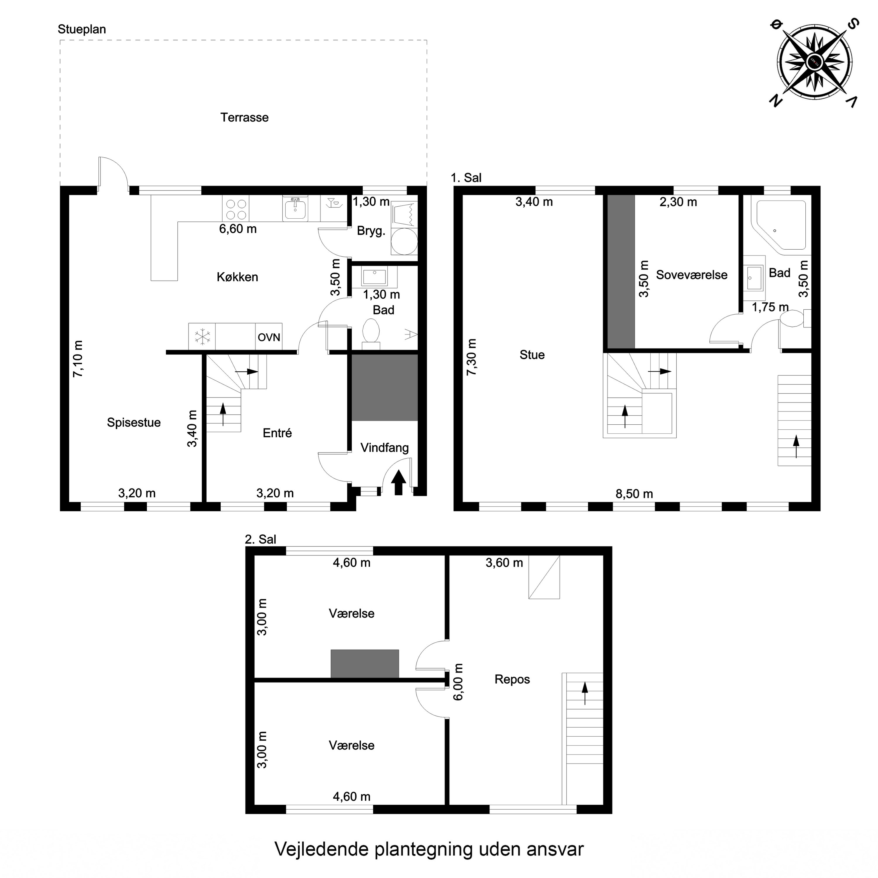 Plantegninger billede af Strandvejen 23, st.. tv., 7600 Struer