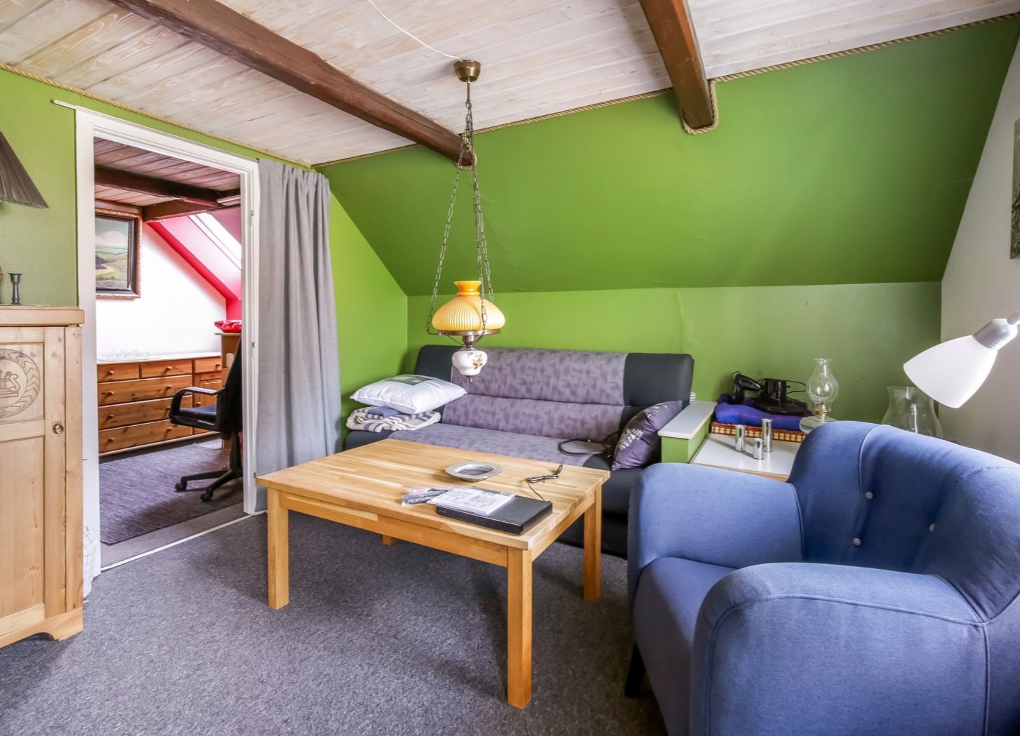 Fremhævet stue billede i fuldskærmstilstand. Billede af Stendyssevej 12A, Stenvad, 8586 Ørum Djurs