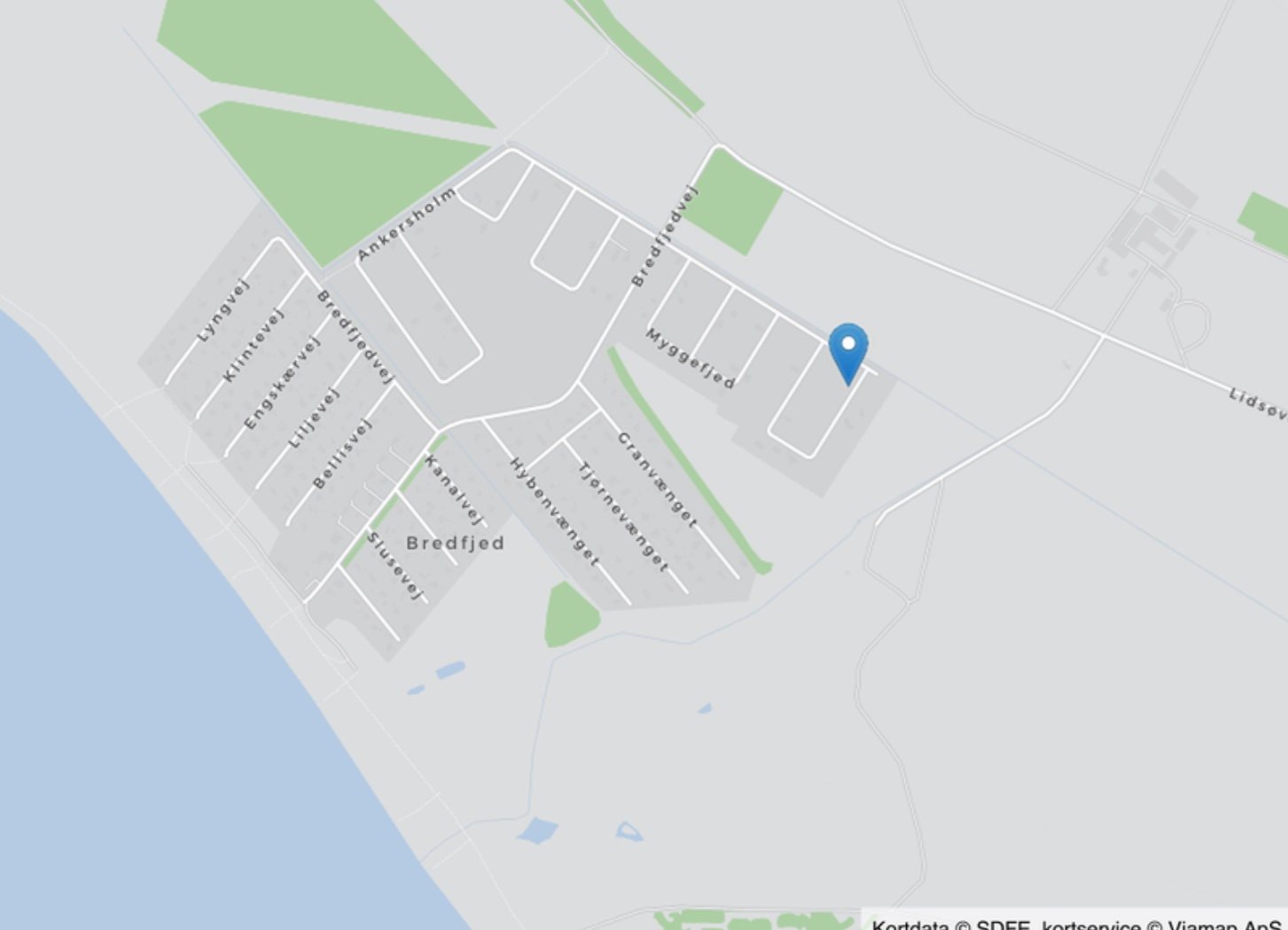 Miniaturebillede 1: kort. Billede af Myggefjed 63, Bredfjed, 4970 Rødby