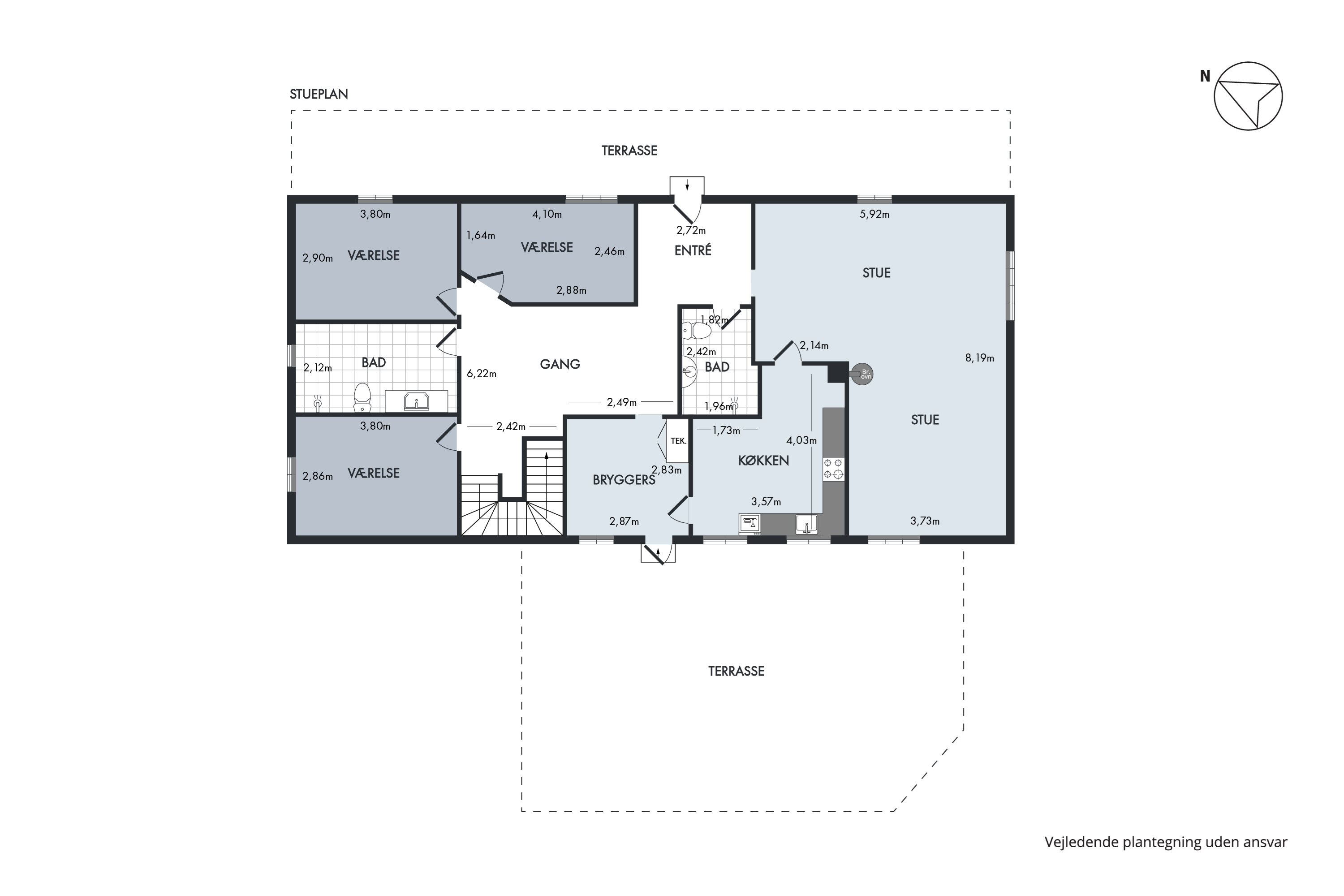 Plantegninger billede af Brydkærvej 1, Hevring Mk, 8950 Ørsted