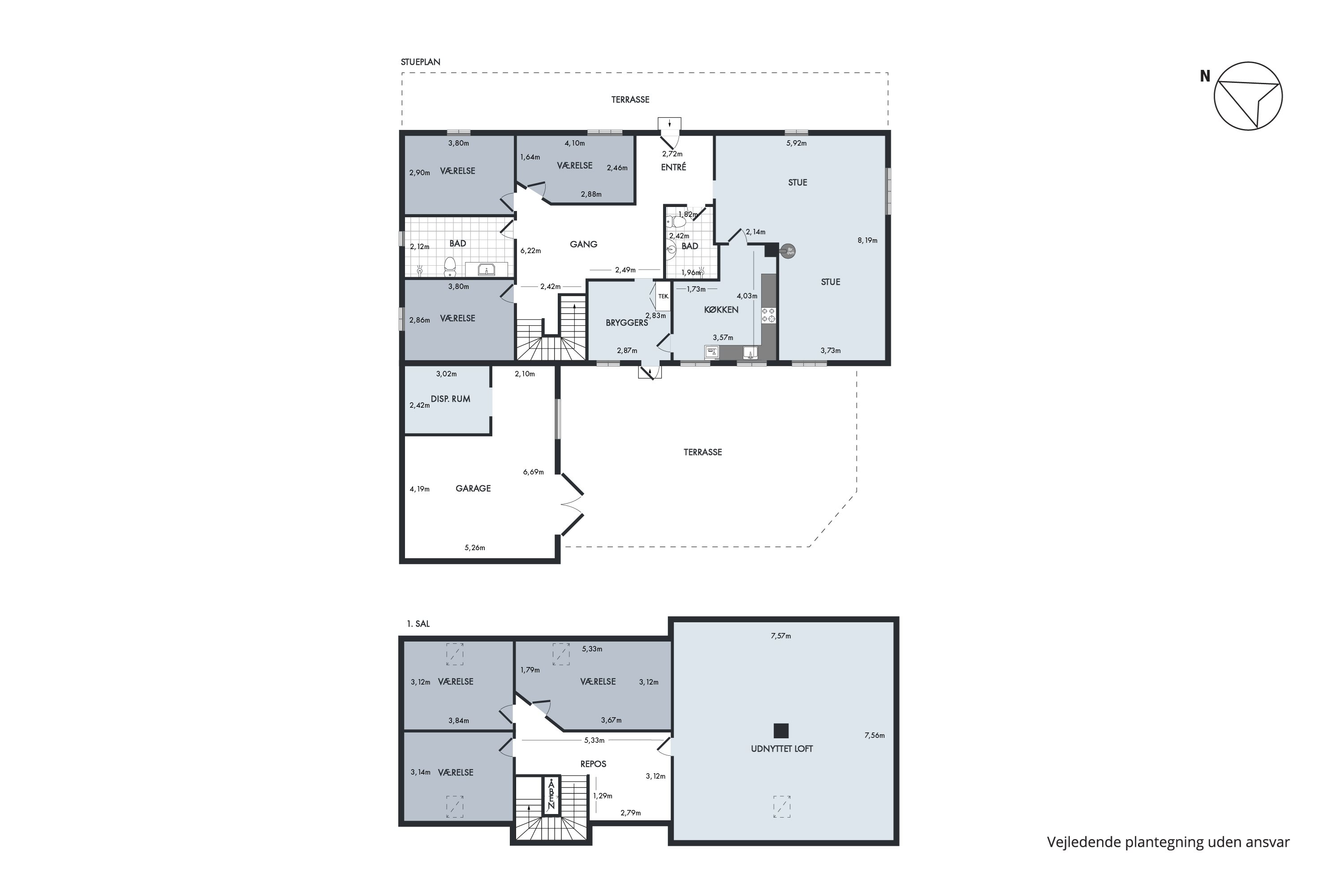 Plantegninger billede af Brydkærvej 1, Hevring Mk, 8950 Ørsted