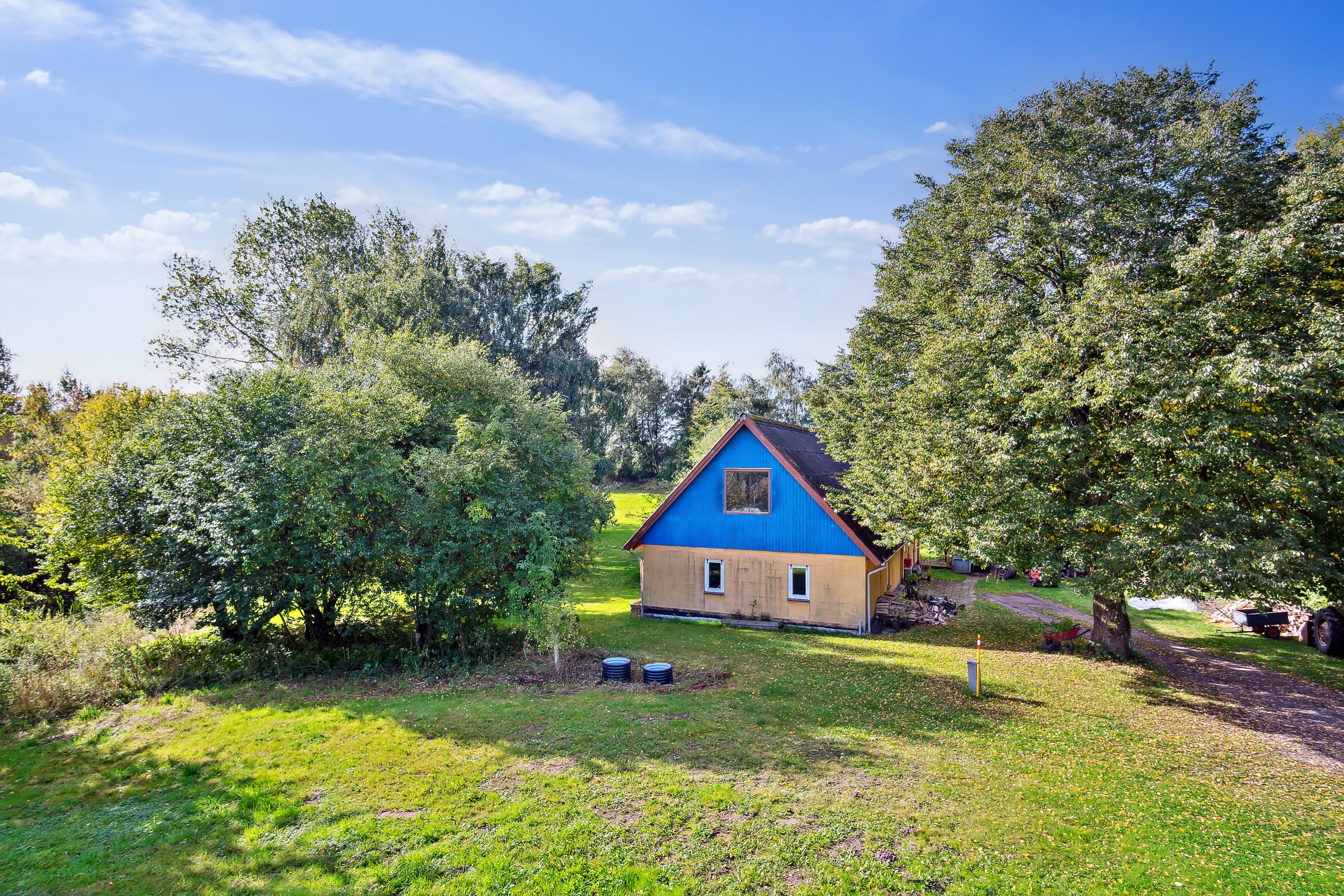 Fremhævet set fra haven billede i fuldskærmstilstand. Billede af Stubberupvej 14, 8723 Løsning